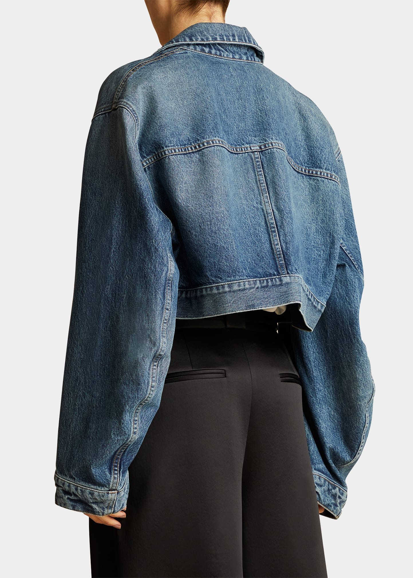 Khaite Combly Boxy Crop Denim Jacket - Bergdorf Goodman