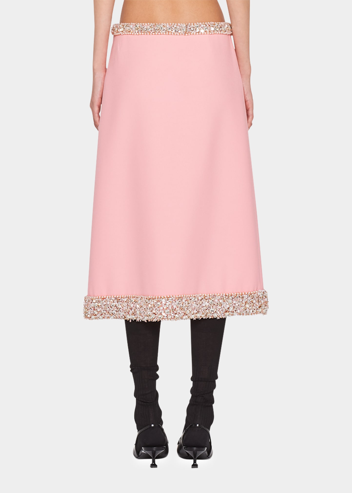 MIU MIU シルクラメフレアイージースカート ピンク サイズ38*FD355 bg_4338167_100550_a
