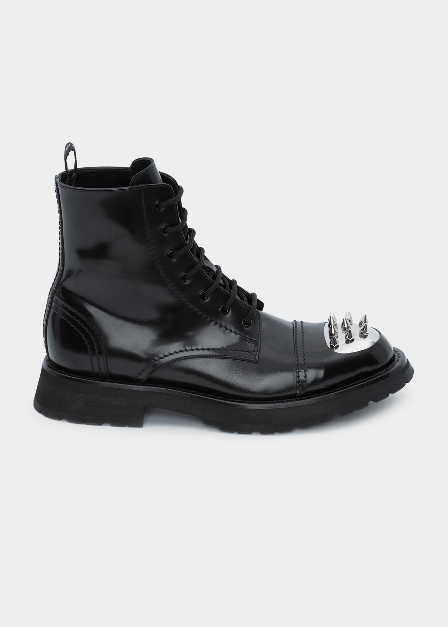 靴 Alexander McQueen Punk Stud Boots 44 Alexander McQueen Black Punk Stud Lace-Up Boots Alexander
