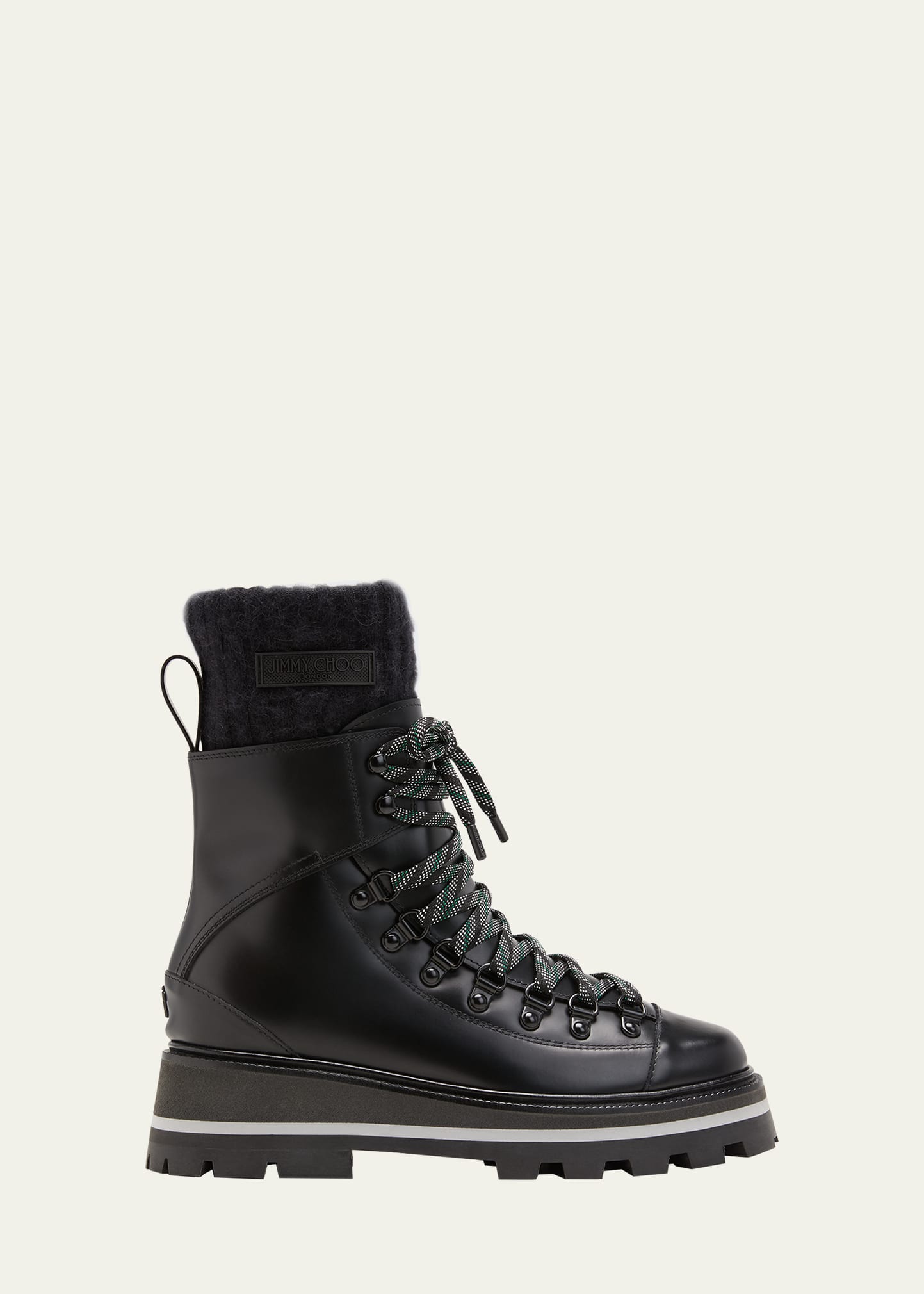 Jimmy Choo Chike Leather Knit Sock Boots - Bergdorf Goodman