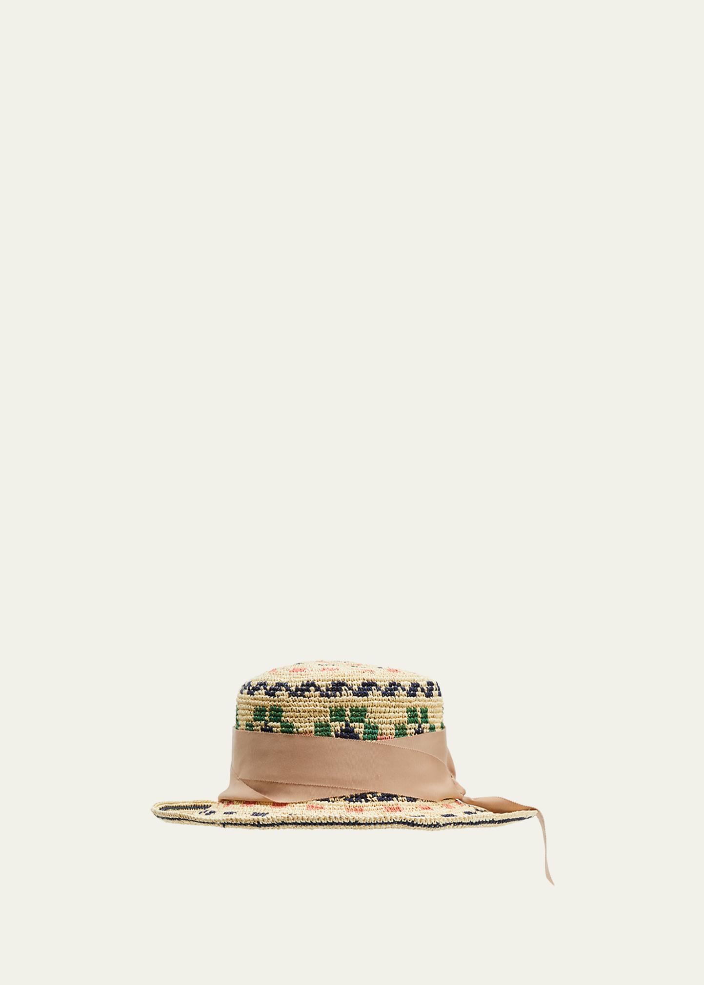 Sensi Studio, Crochet Hippie With Tucuman, M, Natural-Green / Unique Crochet Hippie Hat – Sensi Studio main image 2