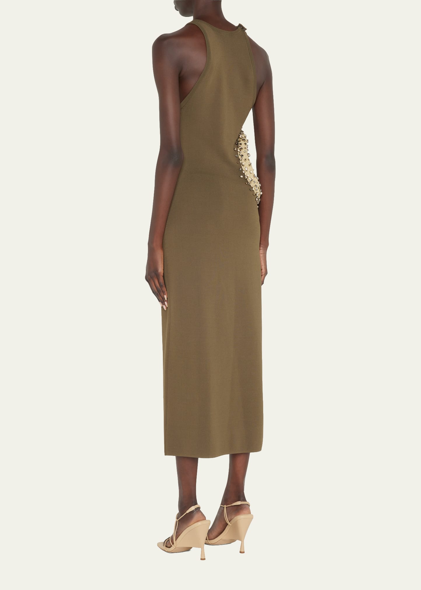 Cult Gaia Katina Rhinestone Cutout Midi Knit Dress - Bergdorf Goodman