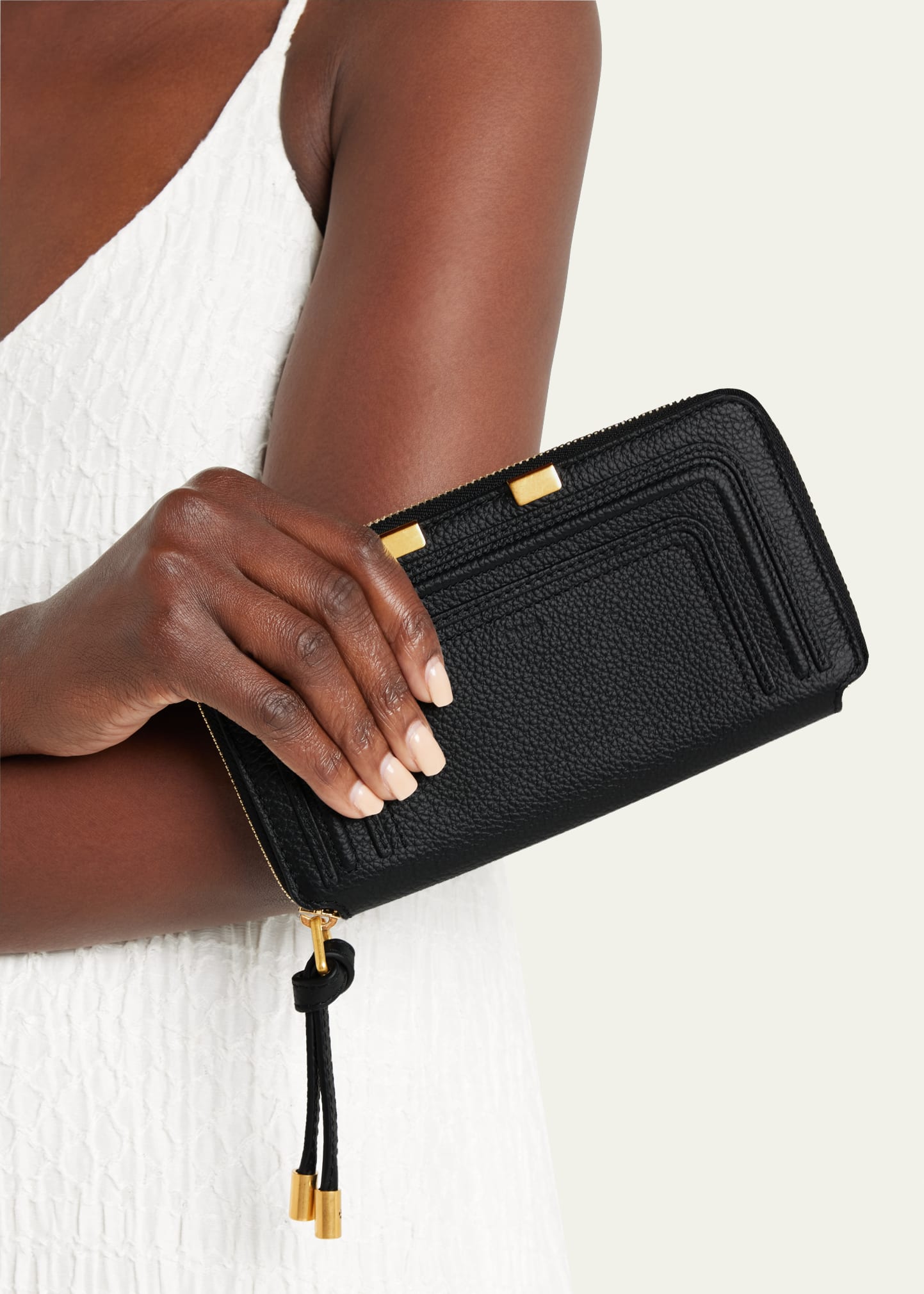 Chloe Marcie Long Zip Wallet in Grained Leather - Bergdorf Goodman