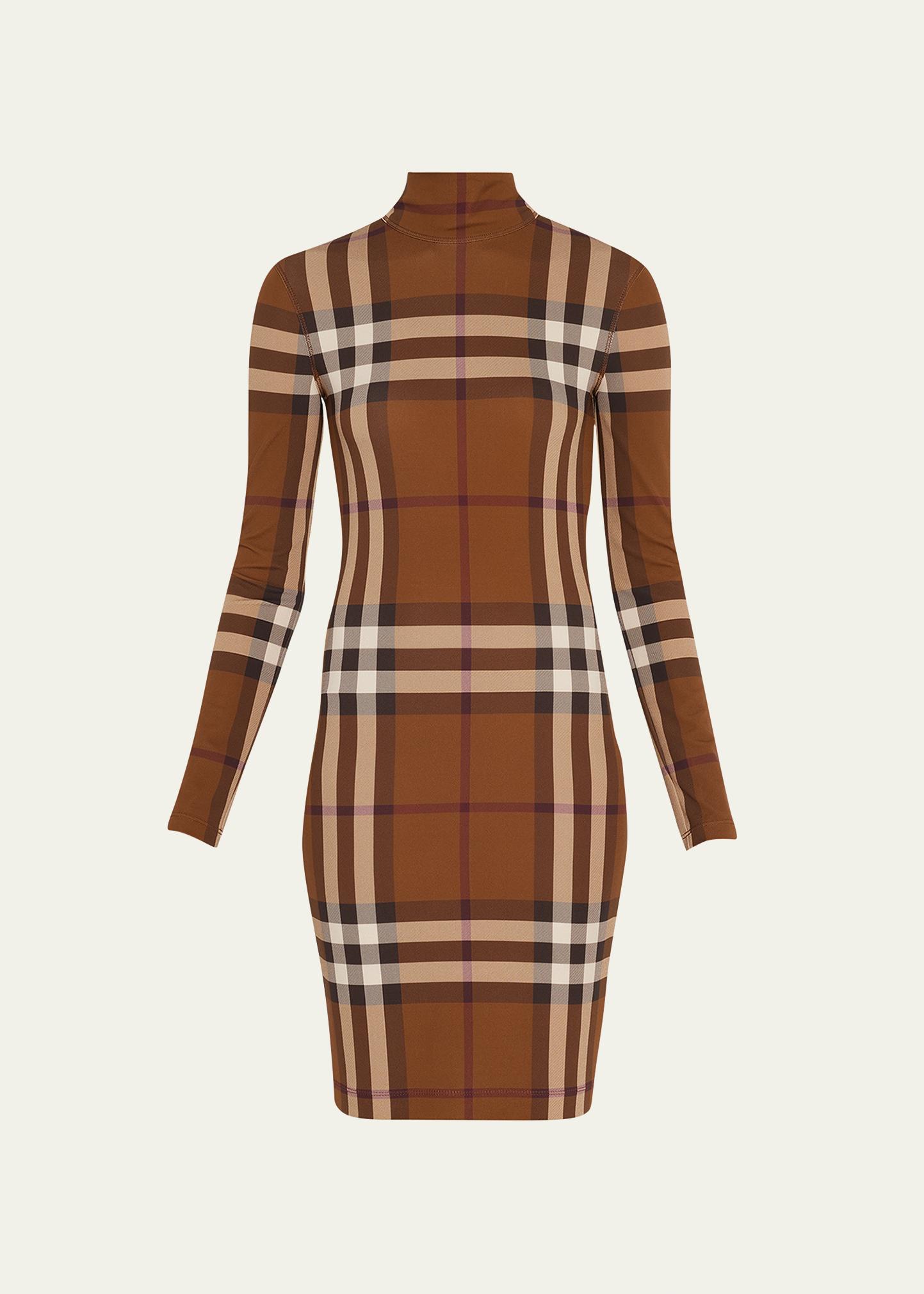 burberry inspired bodycon dress Gemma Check-Print its renowned check pattern Darcie SOLD Adolfo Black Knit Color:Provincial Blue