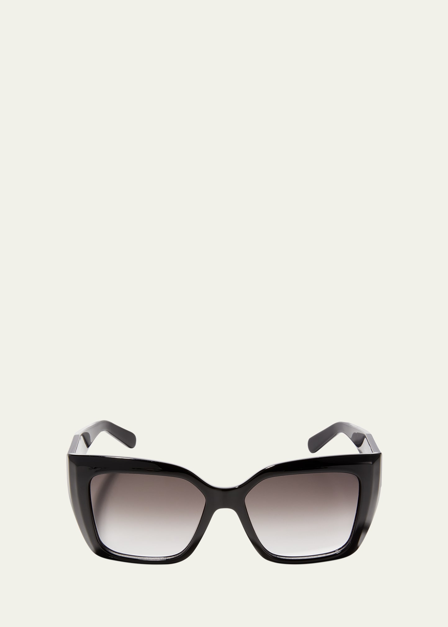 Rectangular frame sunglasses in shiny transparent injection