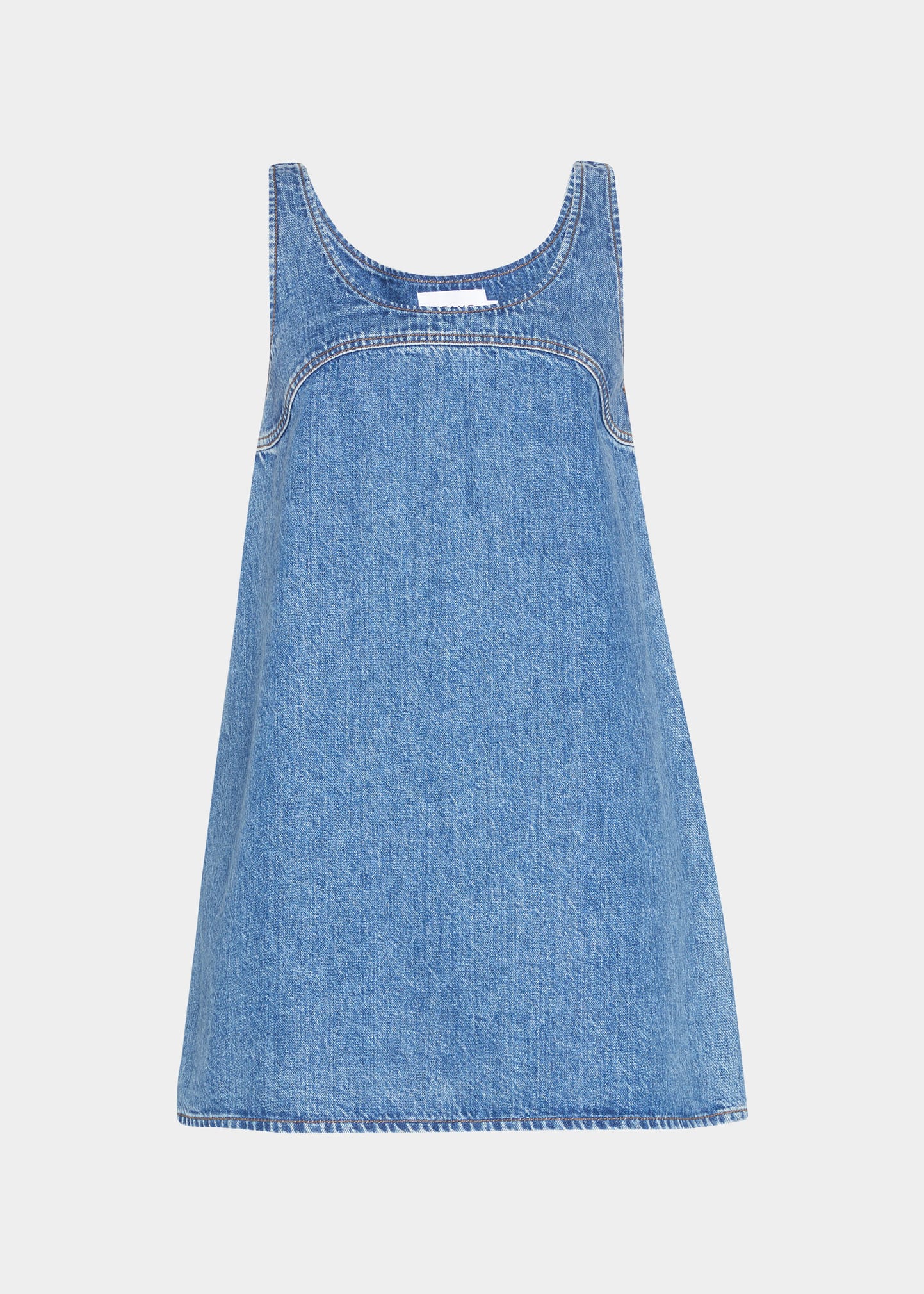 frame micro flare denim mini dress self-portrait - Flared Denim Mini Dress
