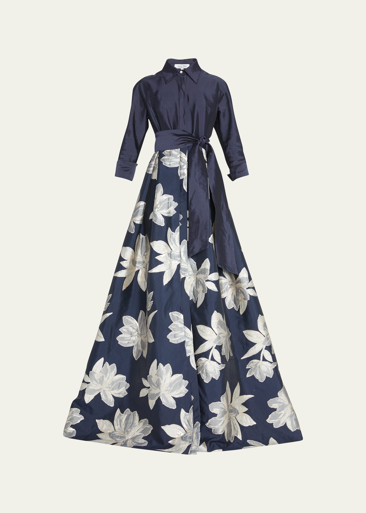 セルフポートレイト ワンピース Grey Blue Floral Lattic Anygenes Com