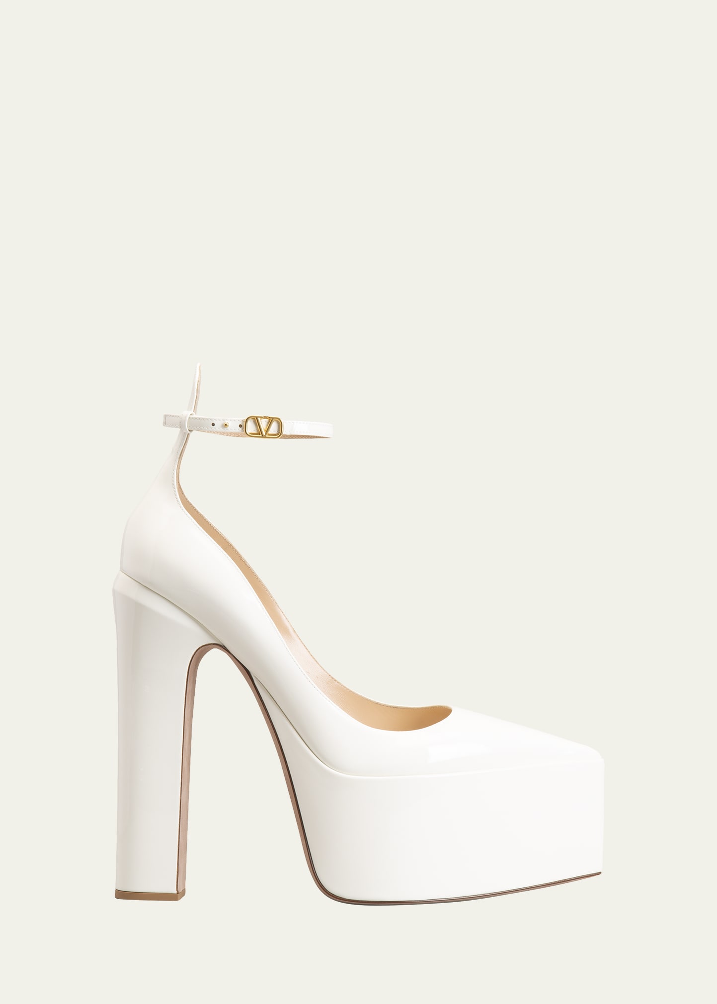 Valentino Garavani Tango Patent Ankle-Strap Platform Pumps