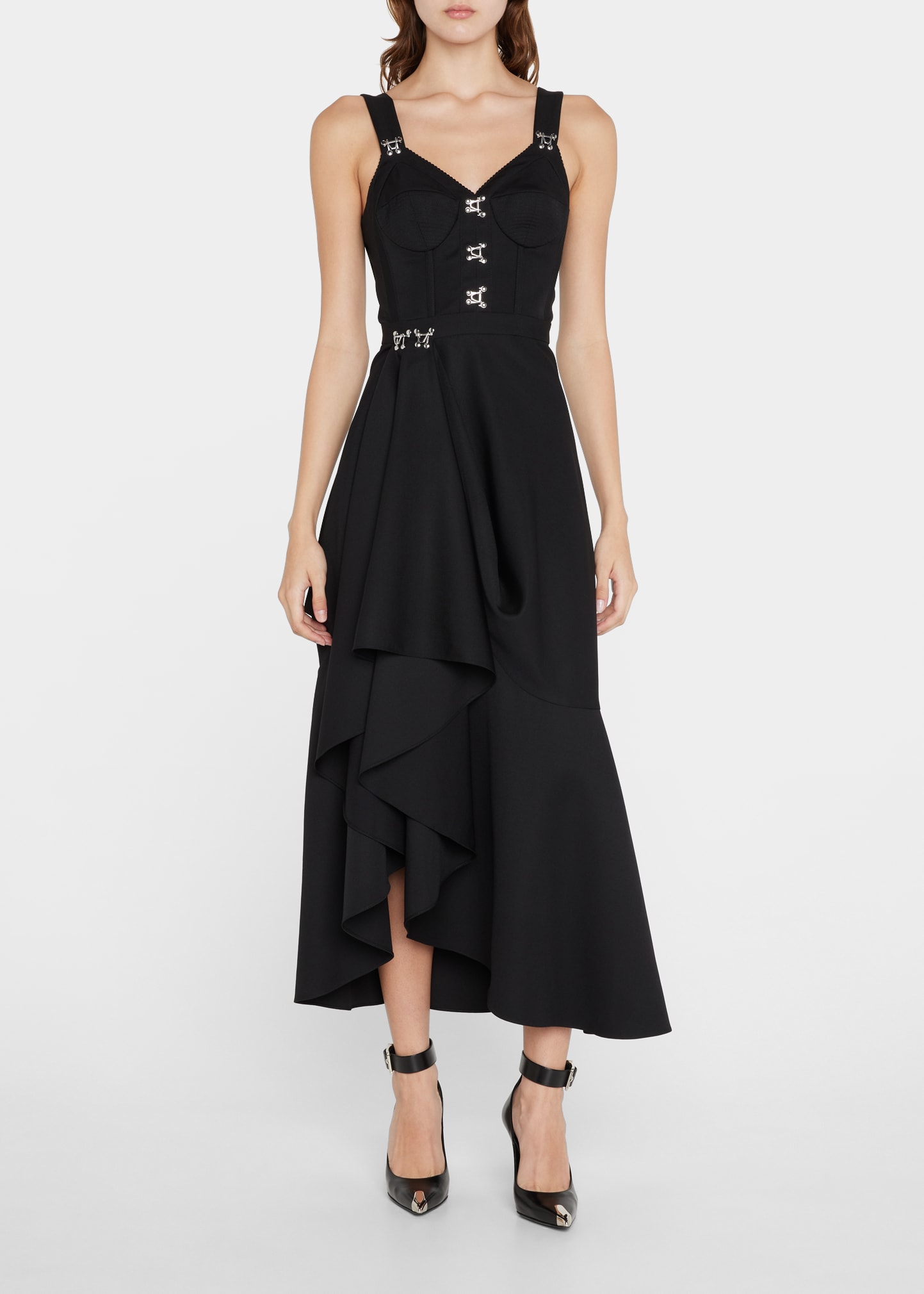 McQueen Asymmetric Draped Corset Dress - Bergdorf Goodman