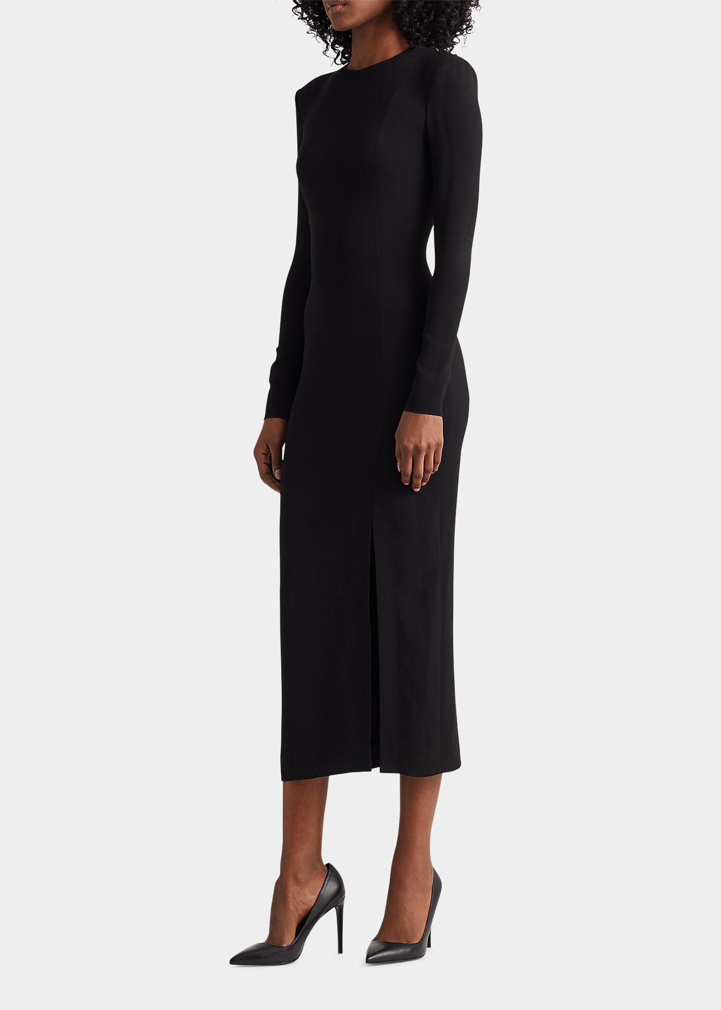 knee length dresses for ladies Sweepstakes Ribbed Knit Side Split Midi Dress White– Selfie Leslie