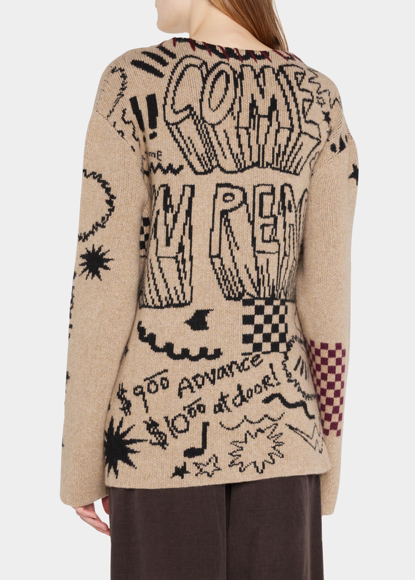 The Elder Statesman Well Charged Graphic Cashmere Cardigan 