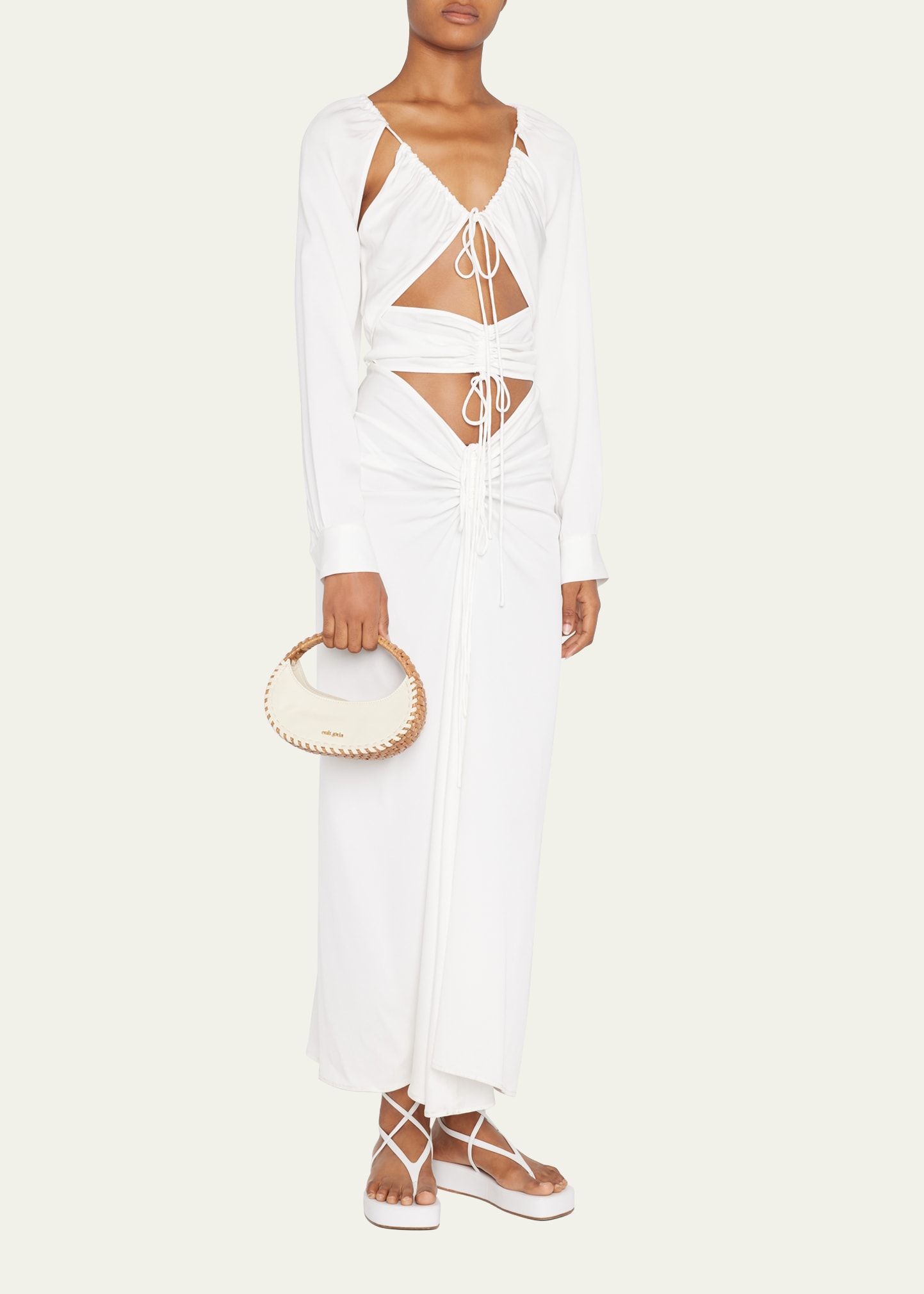 Cult Gaia Aiko Woven Leather Top-Handle Bag - Bergdorf Goodman