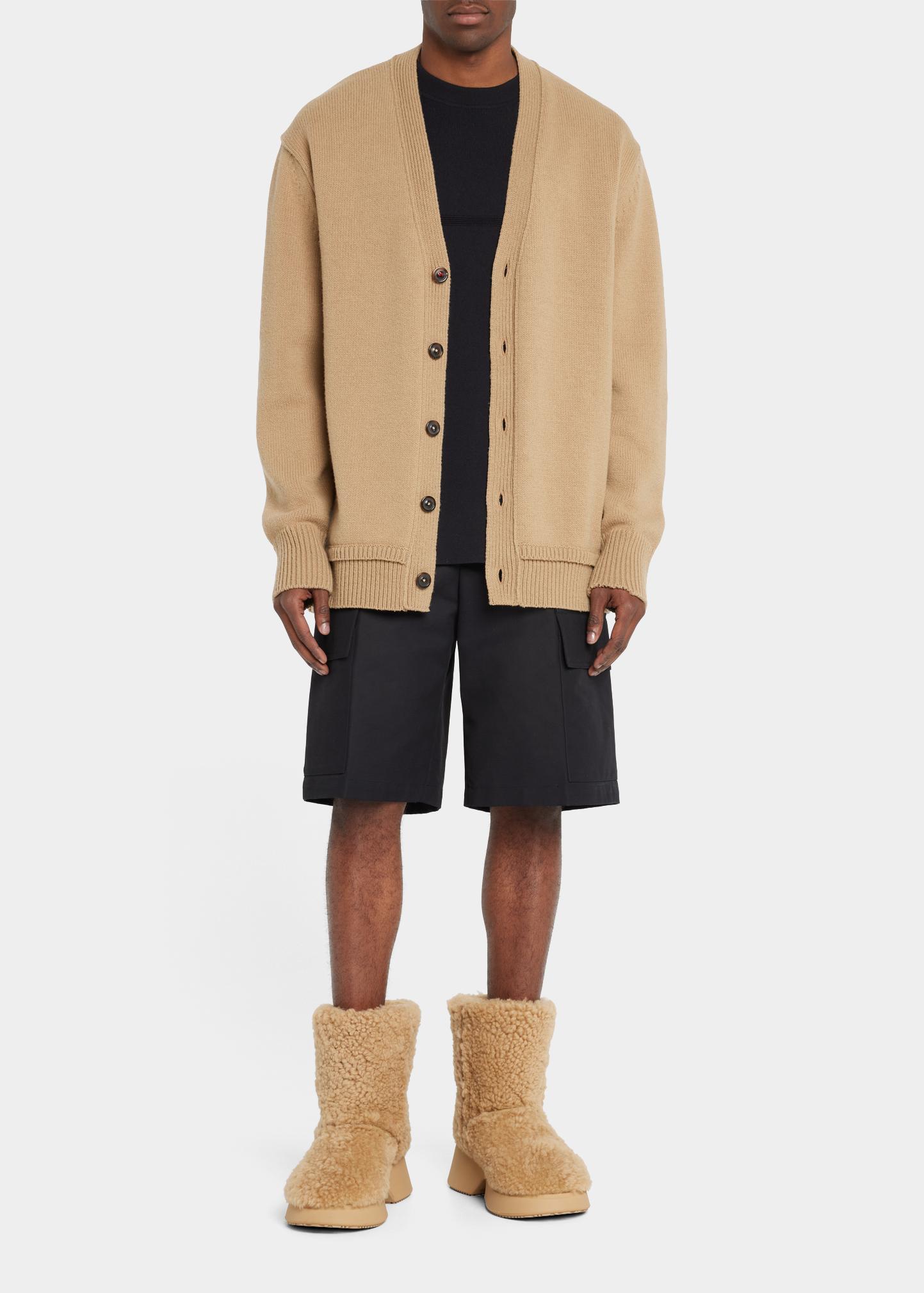 LOEWE Men’s calf fur lace up boots Loewe shearling wedge boots ($1200) ?? main image 2