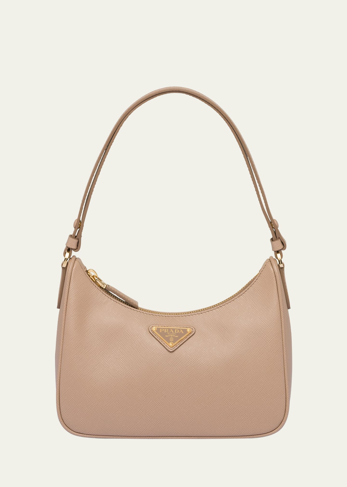 Prada Mini Saffiano Leather Shoulder Bag with Adjustable Strap