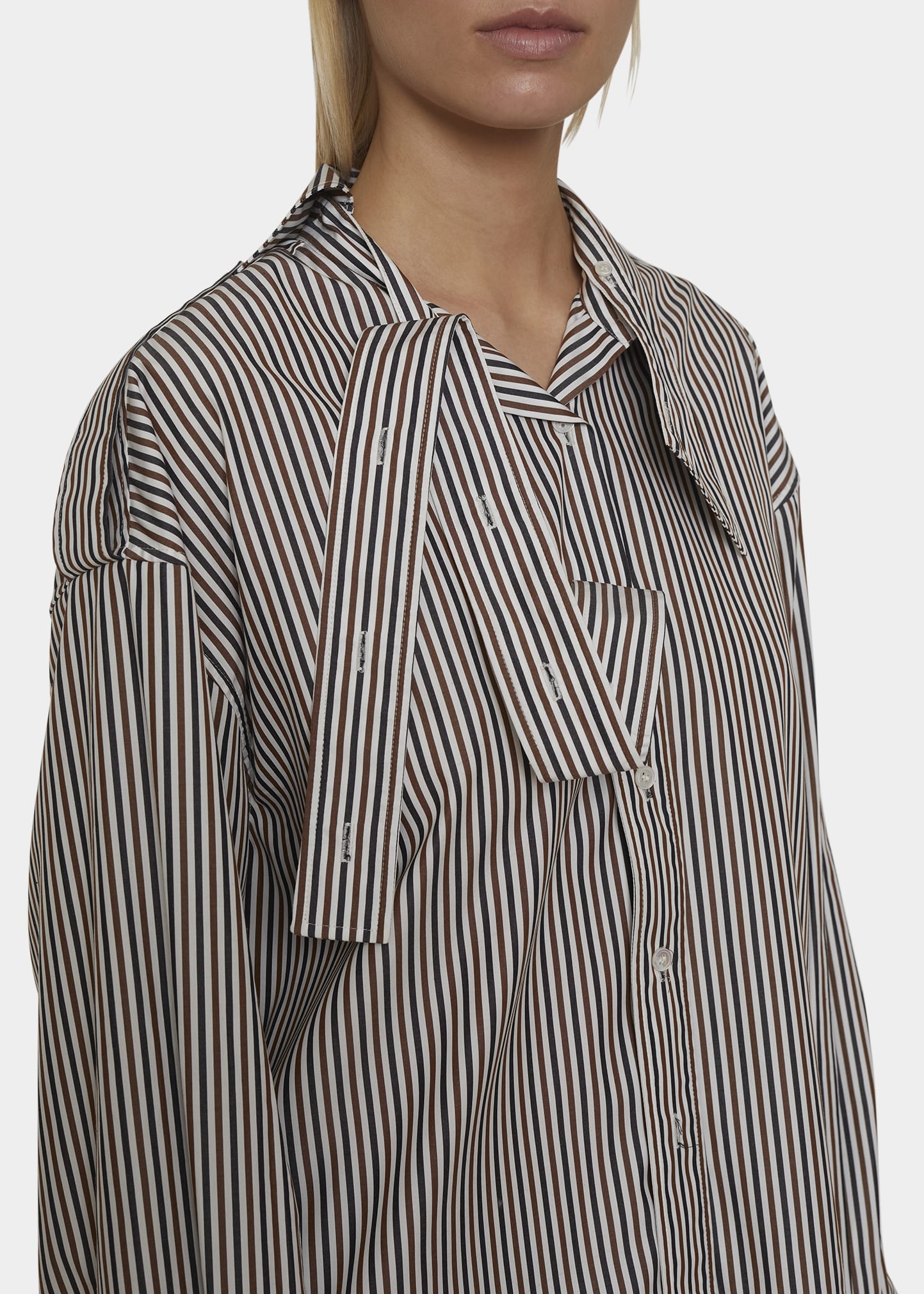 MERYLL ROGGE Stripe Deconstructed Men's Button-Down Shirt