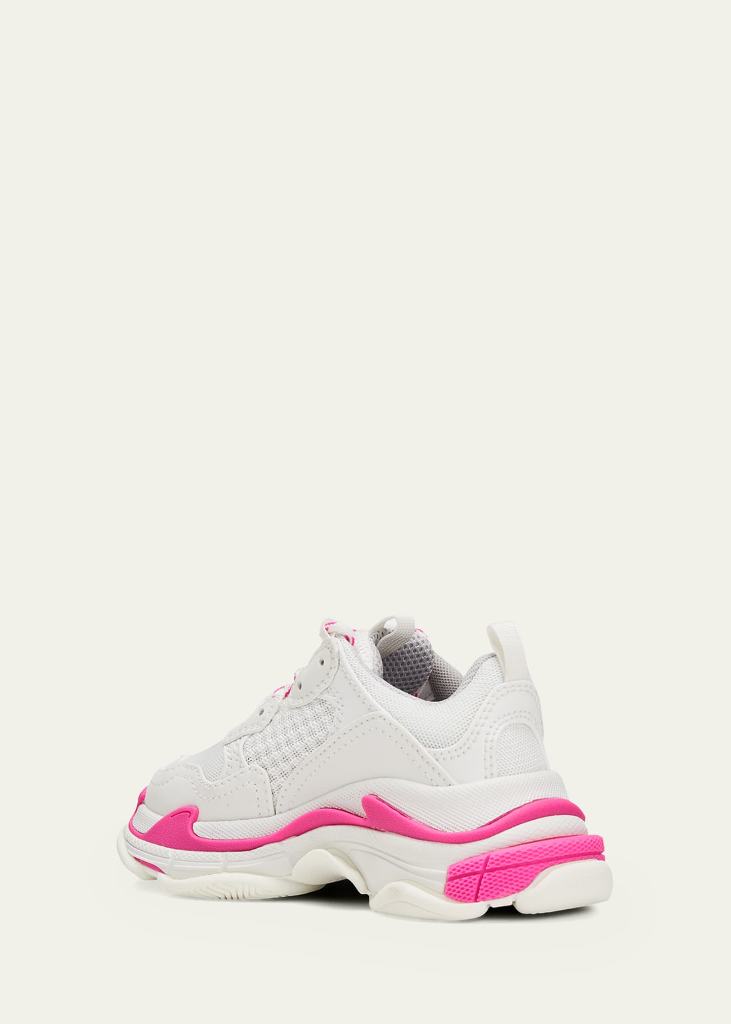 Balenciaga Girl's Triple S Tonal Mix-Media Chunky Sneakers, Baby