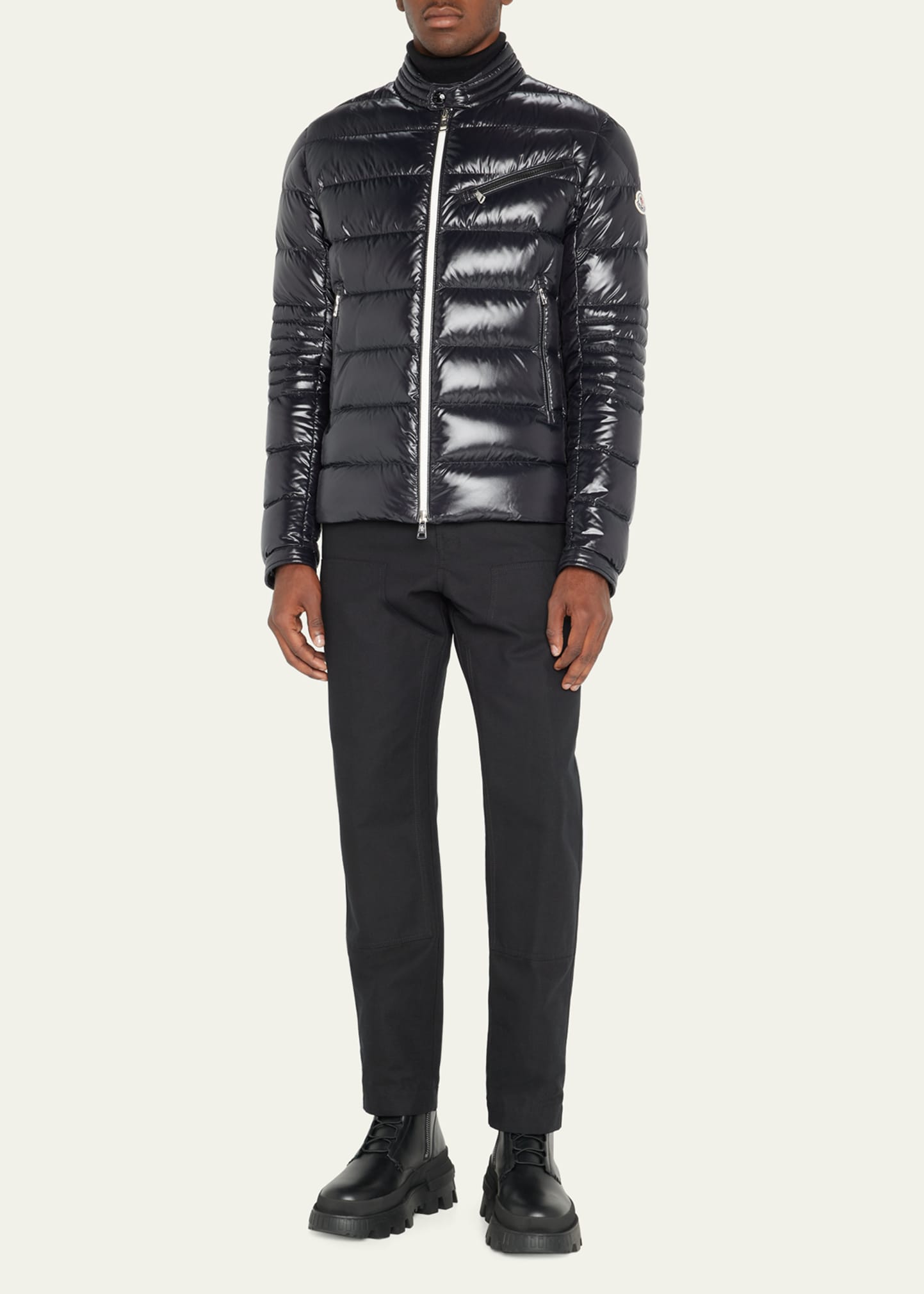 Moncler Men's Vail Leather Zip Ankle Boots - Bergdorf Goodman