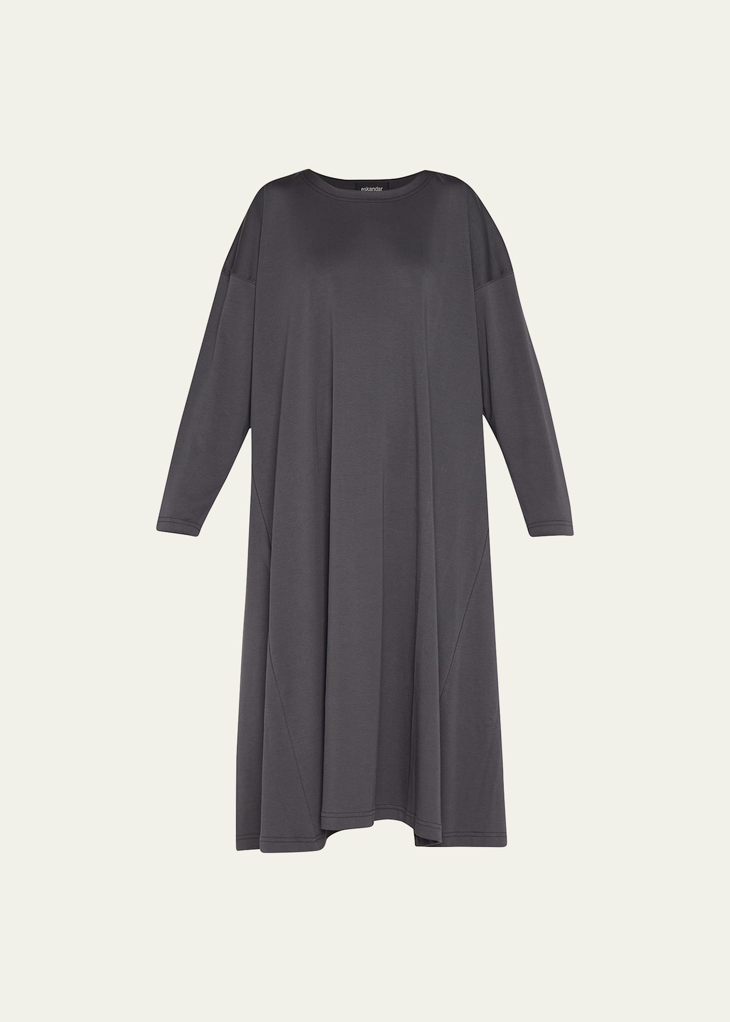 Eskandar Long Sleeve Paneled Midi Dress