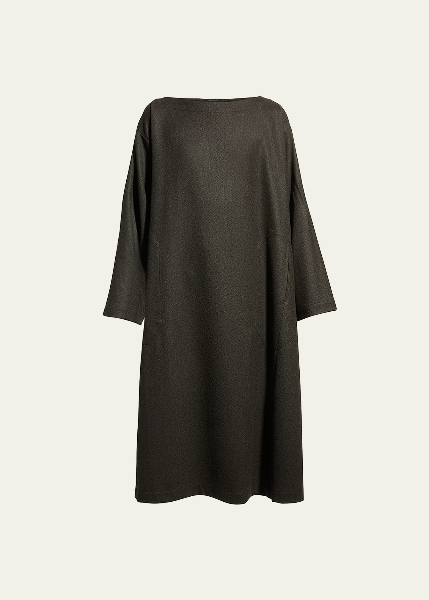 Eskandar Scoop Neck Paneled Dress