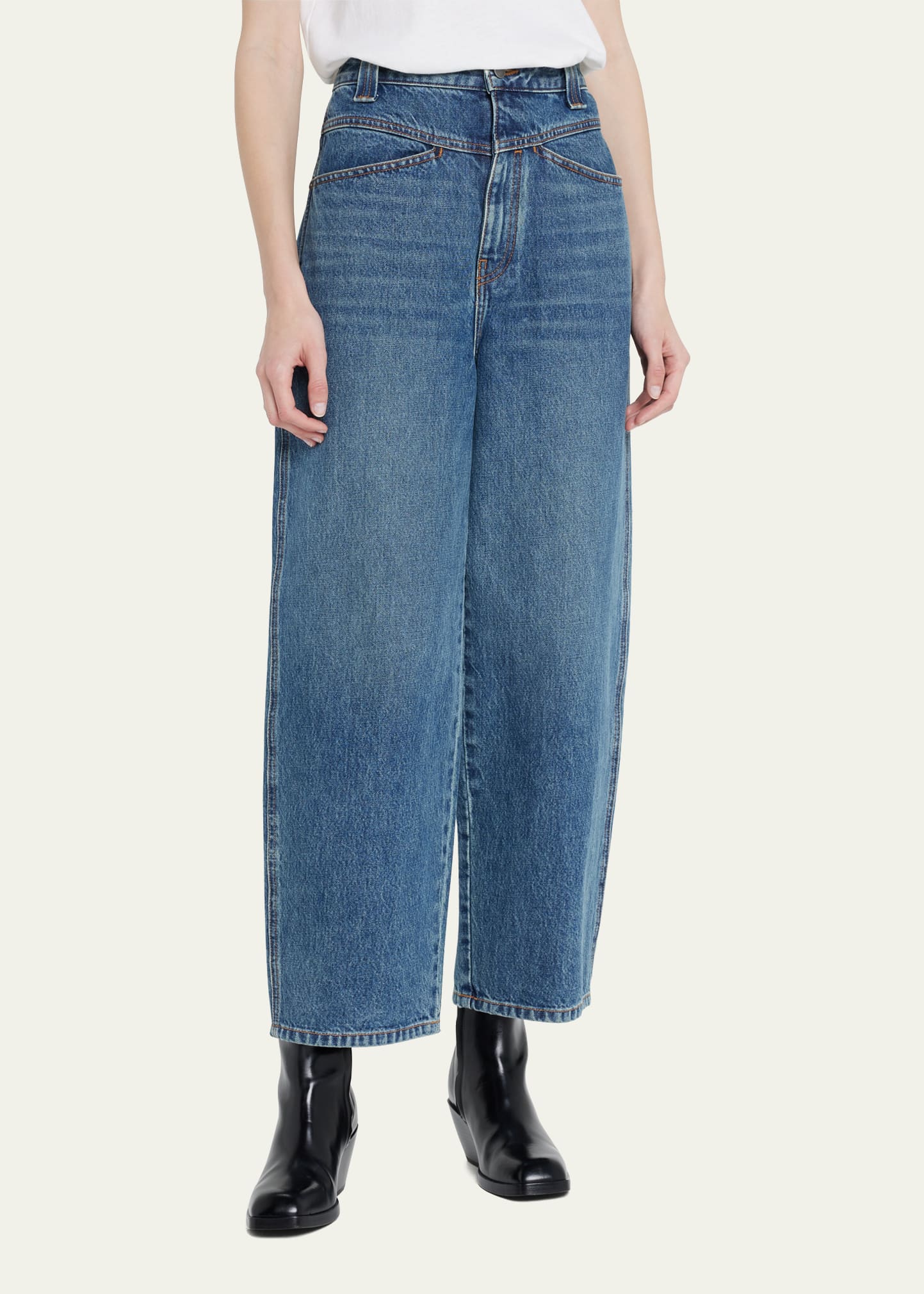 Khaite Preen Low-Rise Denim Pants - Bergdorf Goodman