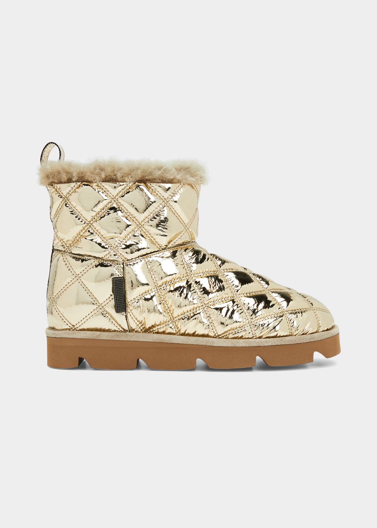 Brunello Cucinelli Lounge Metallic Cozy Ankle Boots - Bergdorf Goodman