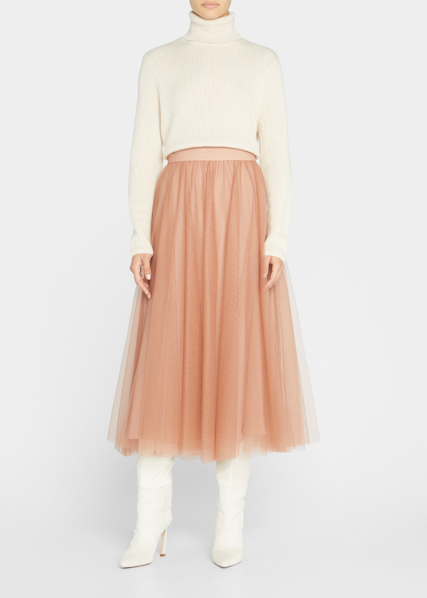 Zimmermann Tulle Pleated Midi Skirt - Bergdorf Goodman