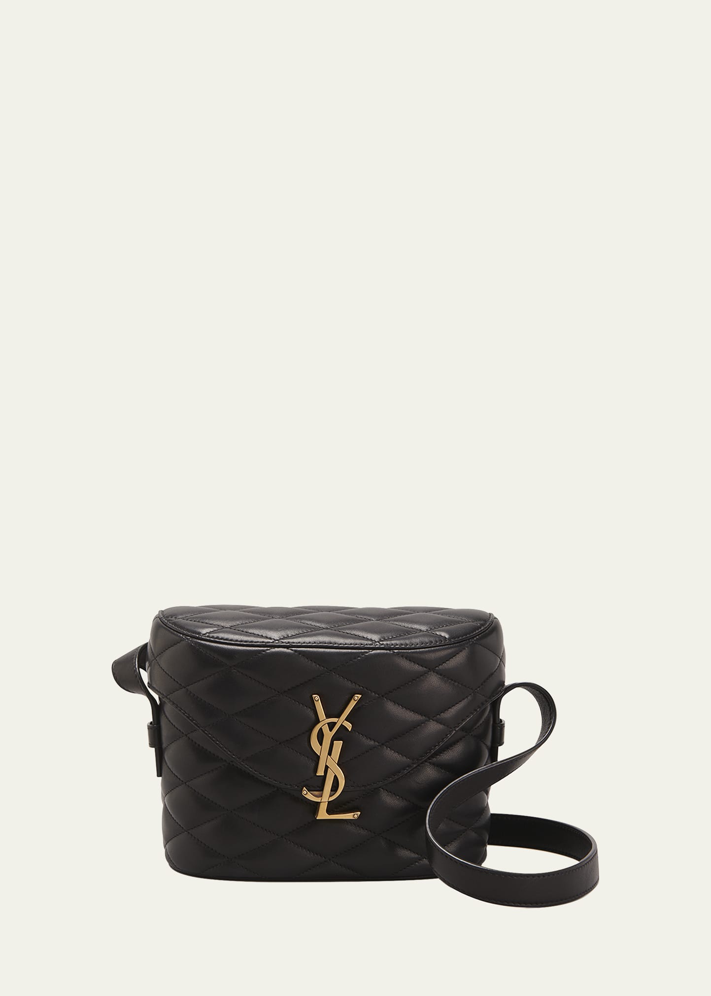 YSL Lou Belt Bag In Quilted Leather Pants in Black Authentic