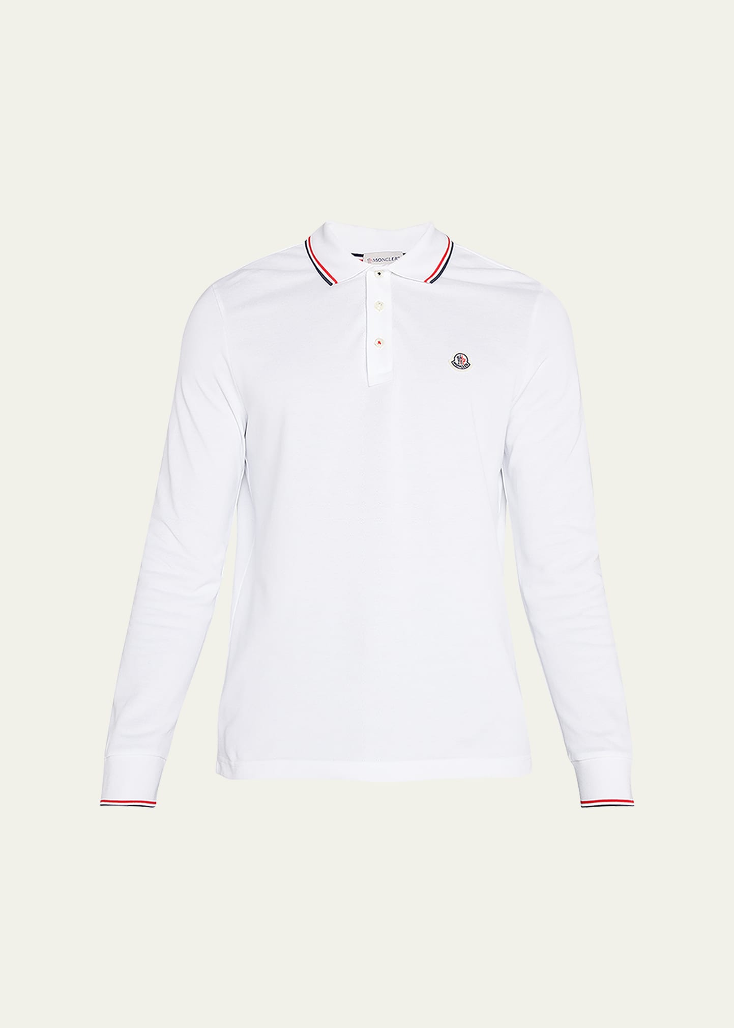 Moncler striped 2025 trim polo shirt