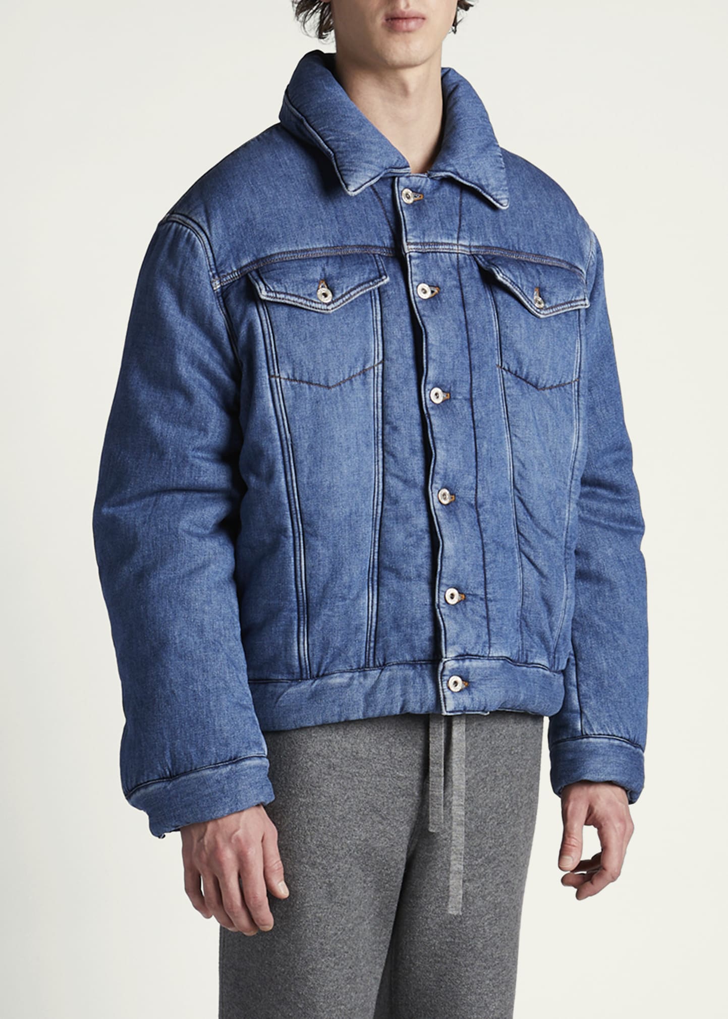 Loewe Men's Padded Denim Trucker Jacket - Bergdorf Goodman