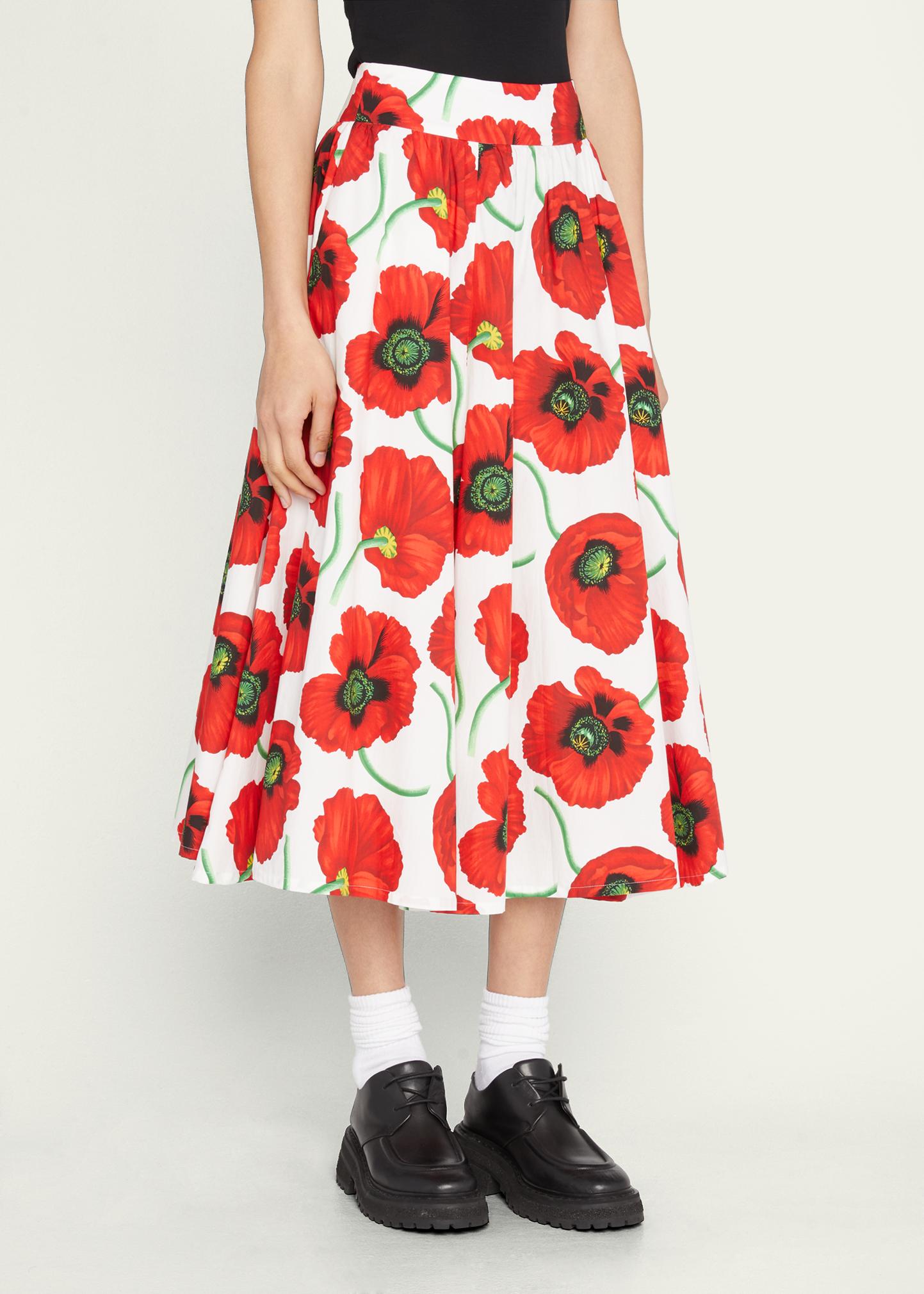 Kenzo Poppy Printed Midi Skirt - Bergdorf Goodman