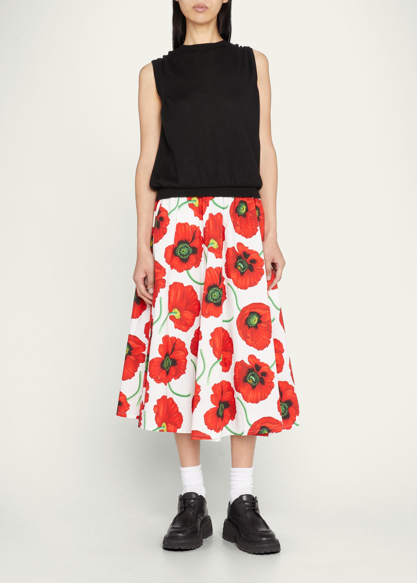 Kenzo Poppy Printed Midi Skirt - Bergdorf Goodman