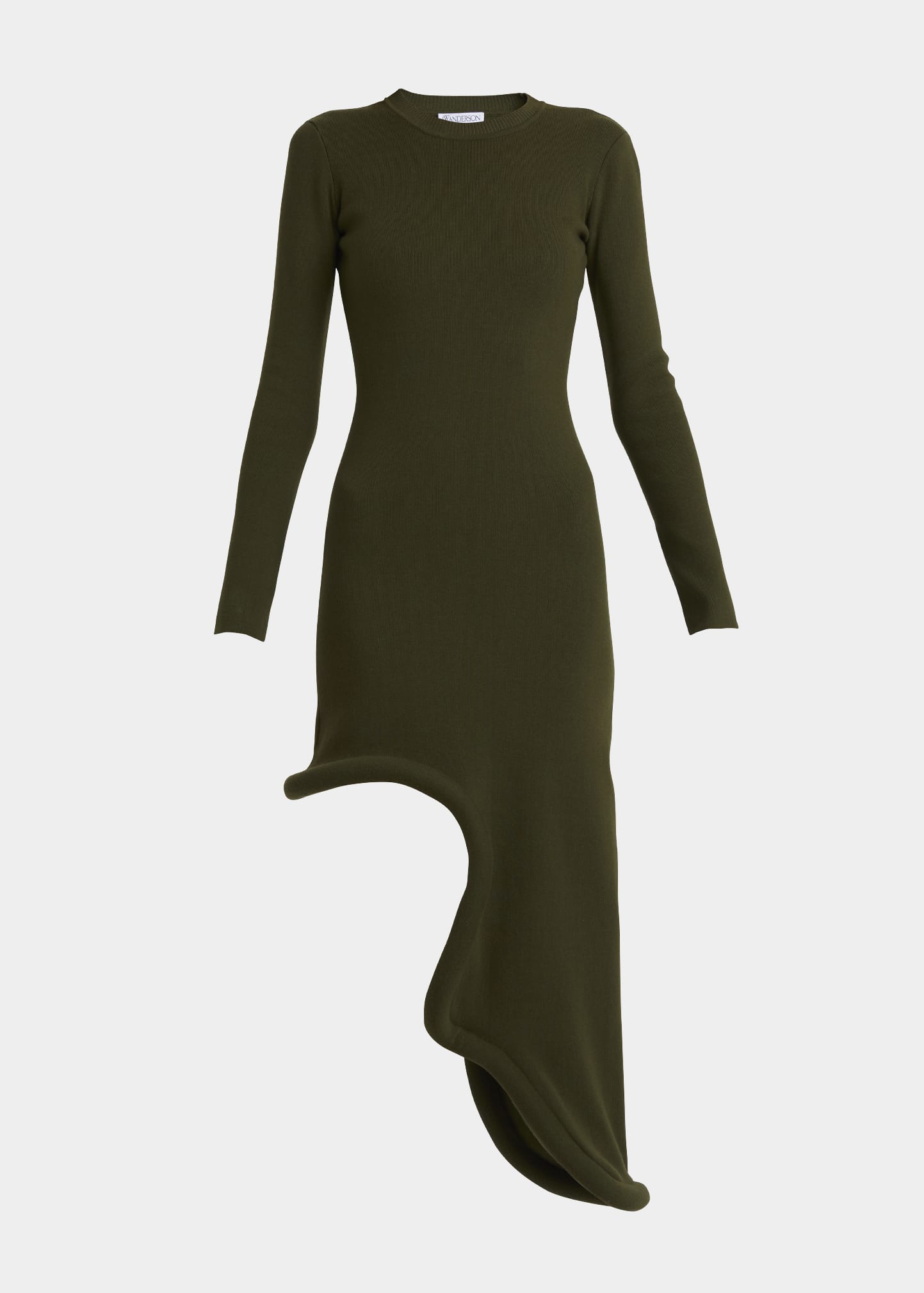 JW Anderson Bumper Long-Sleeve Asymmetric Midi Dress
