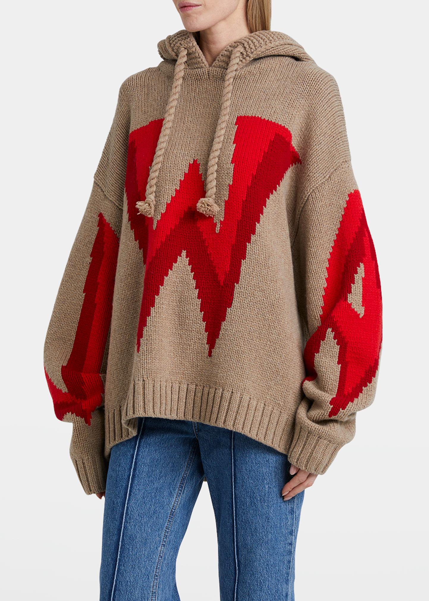 JW Anderson Gothic Logo Chunky Hoodie - Bergdorf Goodman
