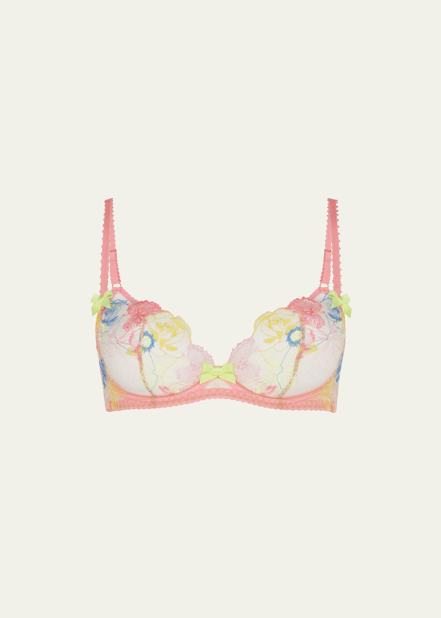 Agent Provocateur Zuri Floral-Embroidered Tulle Demi Bra