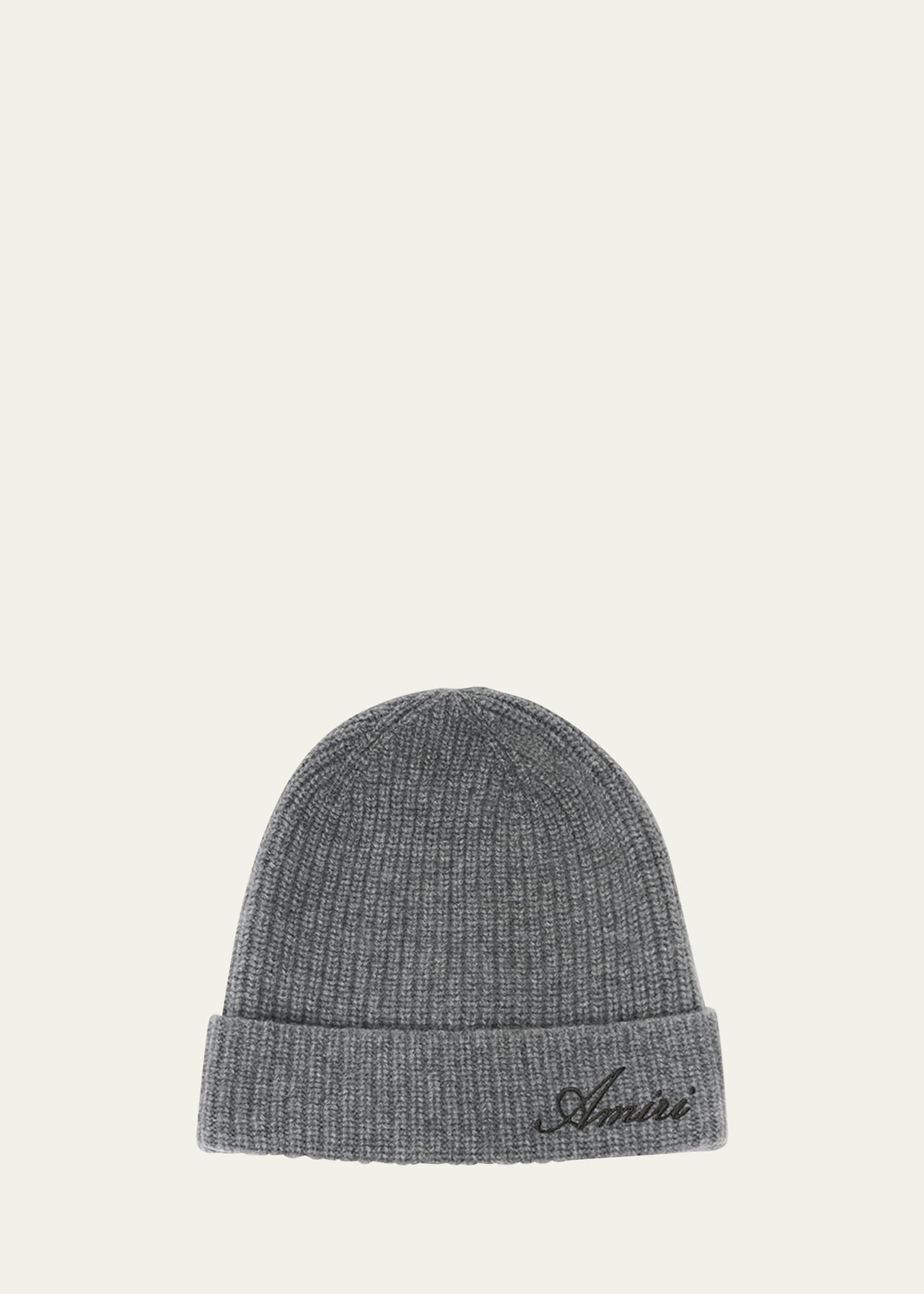 Amiri Men's Logo Script Cashmere Beanie Hat - Bergdorf Goodman
