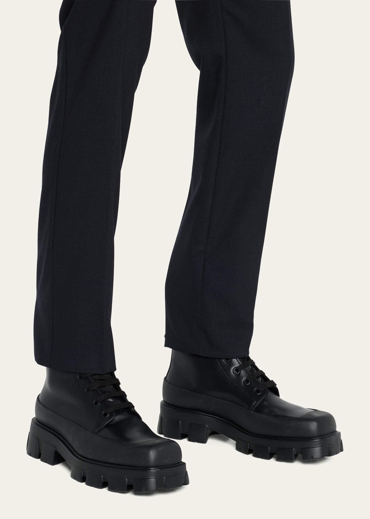 Prada Combat Boots (Men’s) Prada Black Leather Lace-Up Combat Boots Size 11 UK main image 2