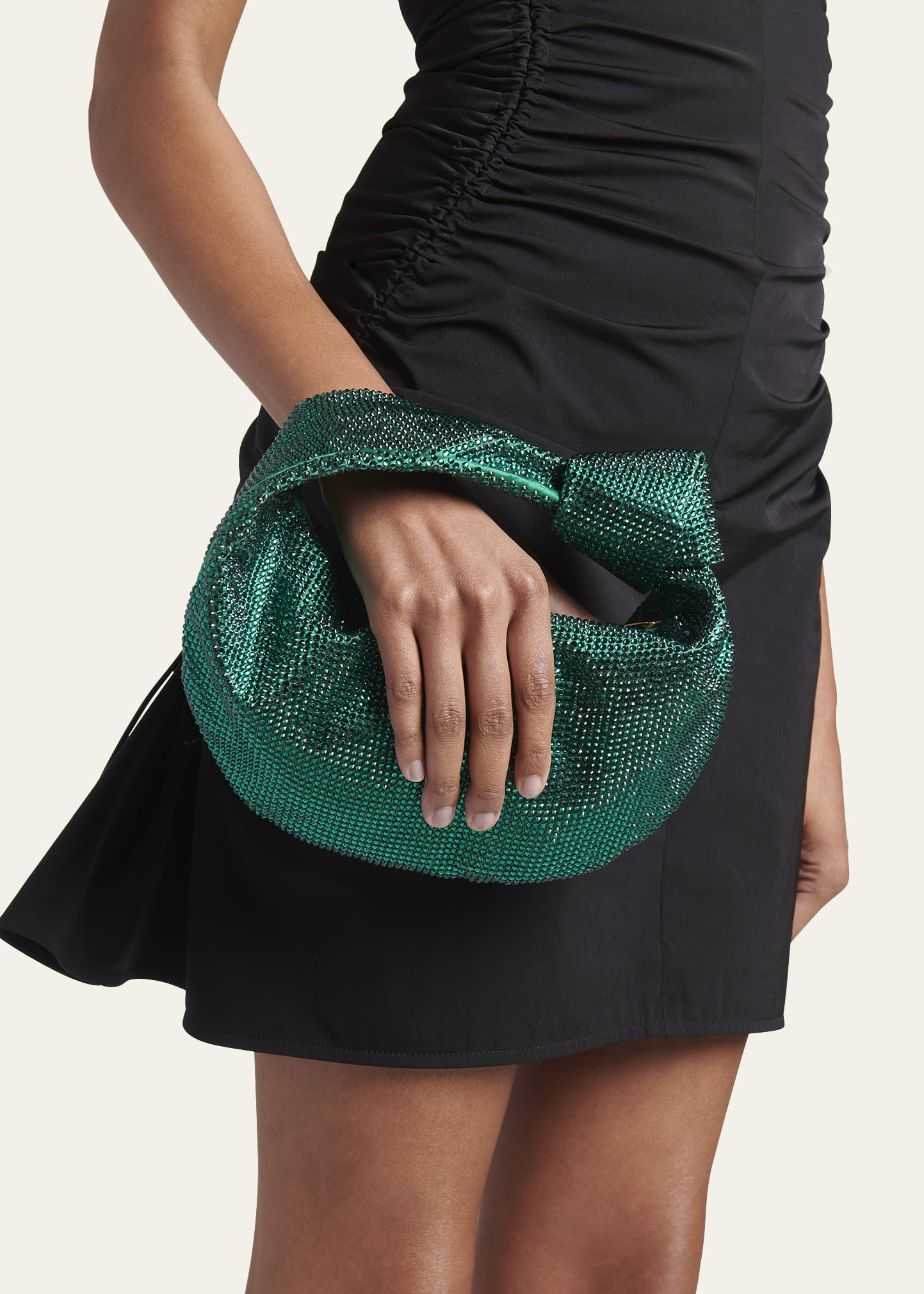Bottega Veneta Jodie Mini Hotfix Rhinestone Top-Handle Bag