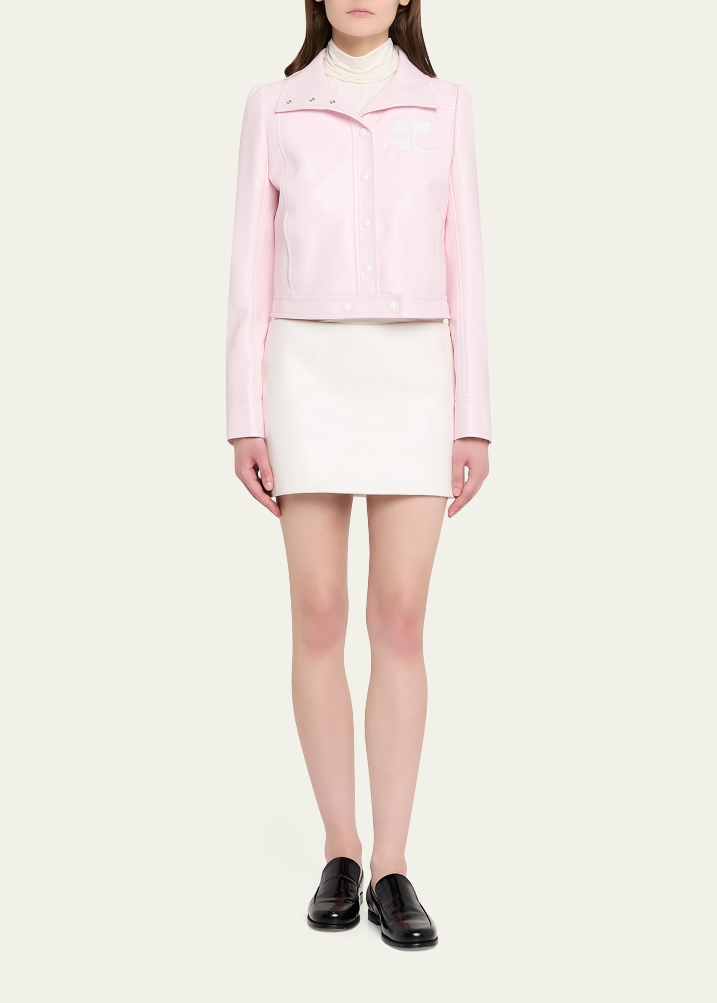 Courreges Textured Vinyl Crop Jacket - Bergdorf Goodman