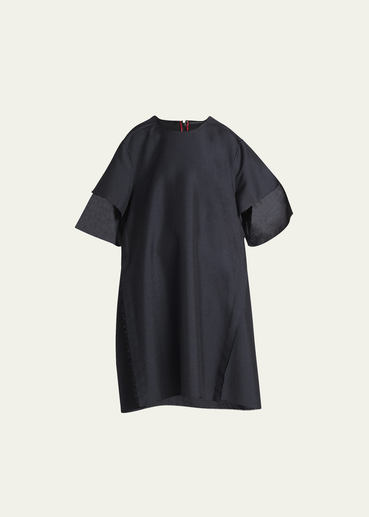Maison Margiela Raw-Edge Oversized Wool T-Shirt Dress