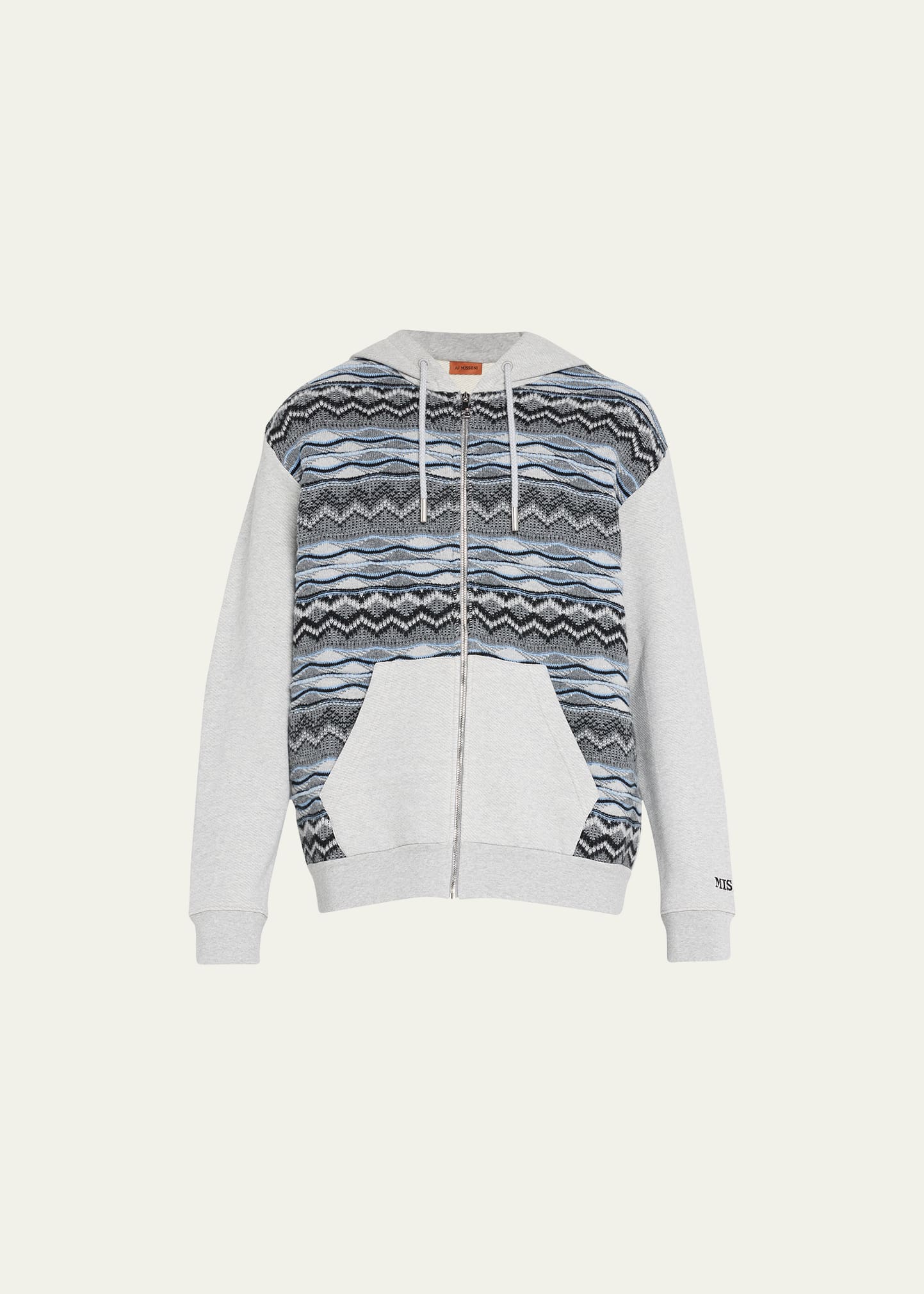 Missoni Men's Sweat Zip Hoodie w/ Knit Panels - Bergdorf Goodman