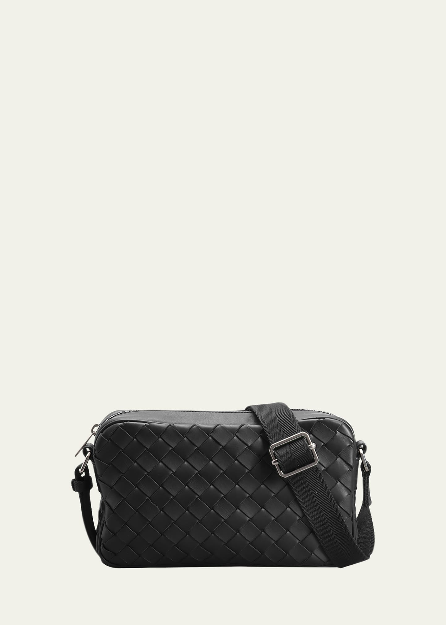 Men's Duo Intrecciato Leather Crossbody Bag