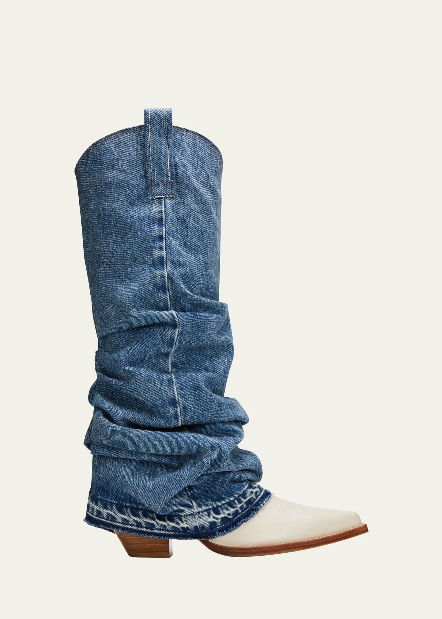 R13 Denim Sleeve Cowboy Boots Bergdorf Goodman