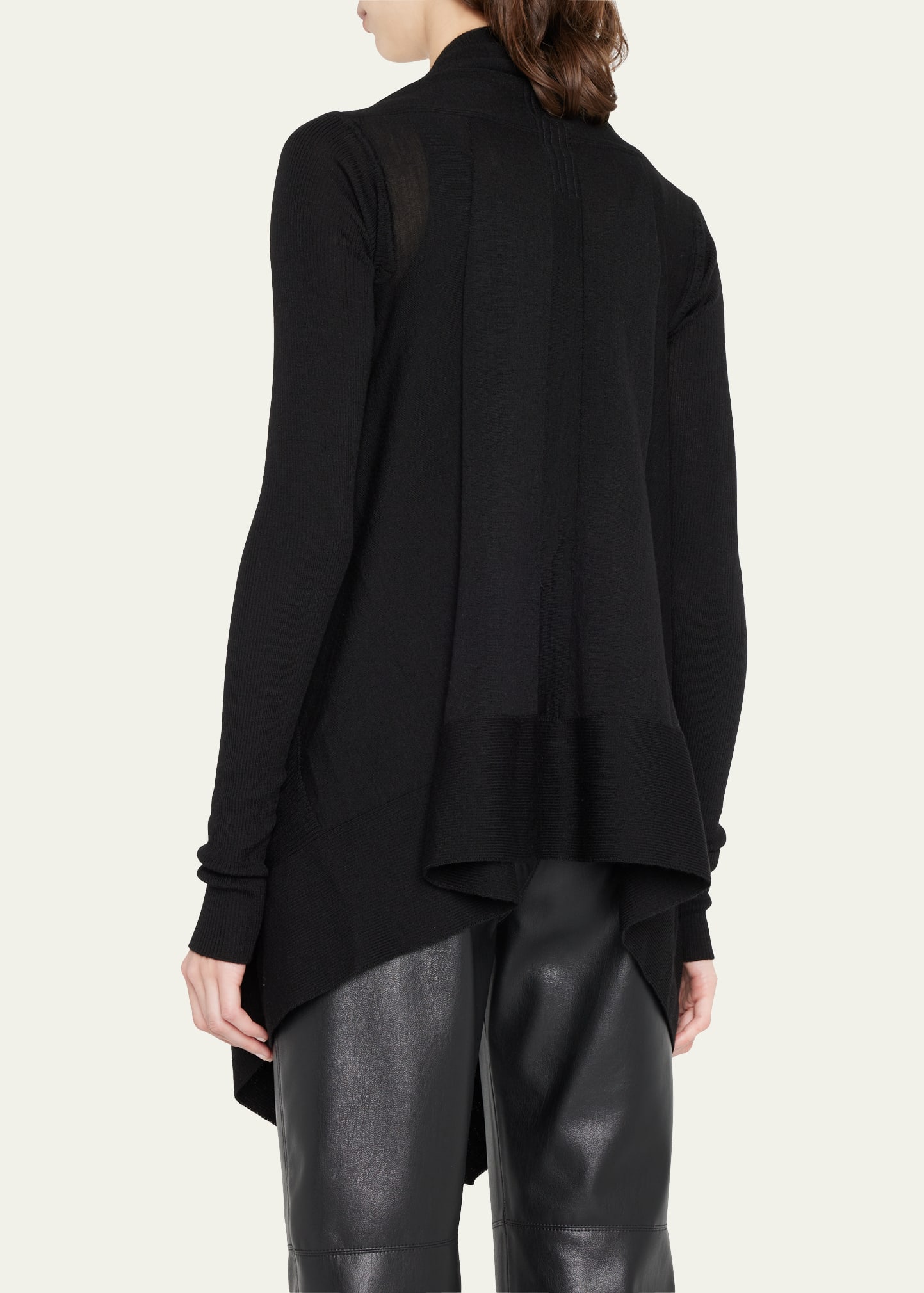 Rick Owens Shawl Wrap Wool Cardigan - Bergdorf Goodman