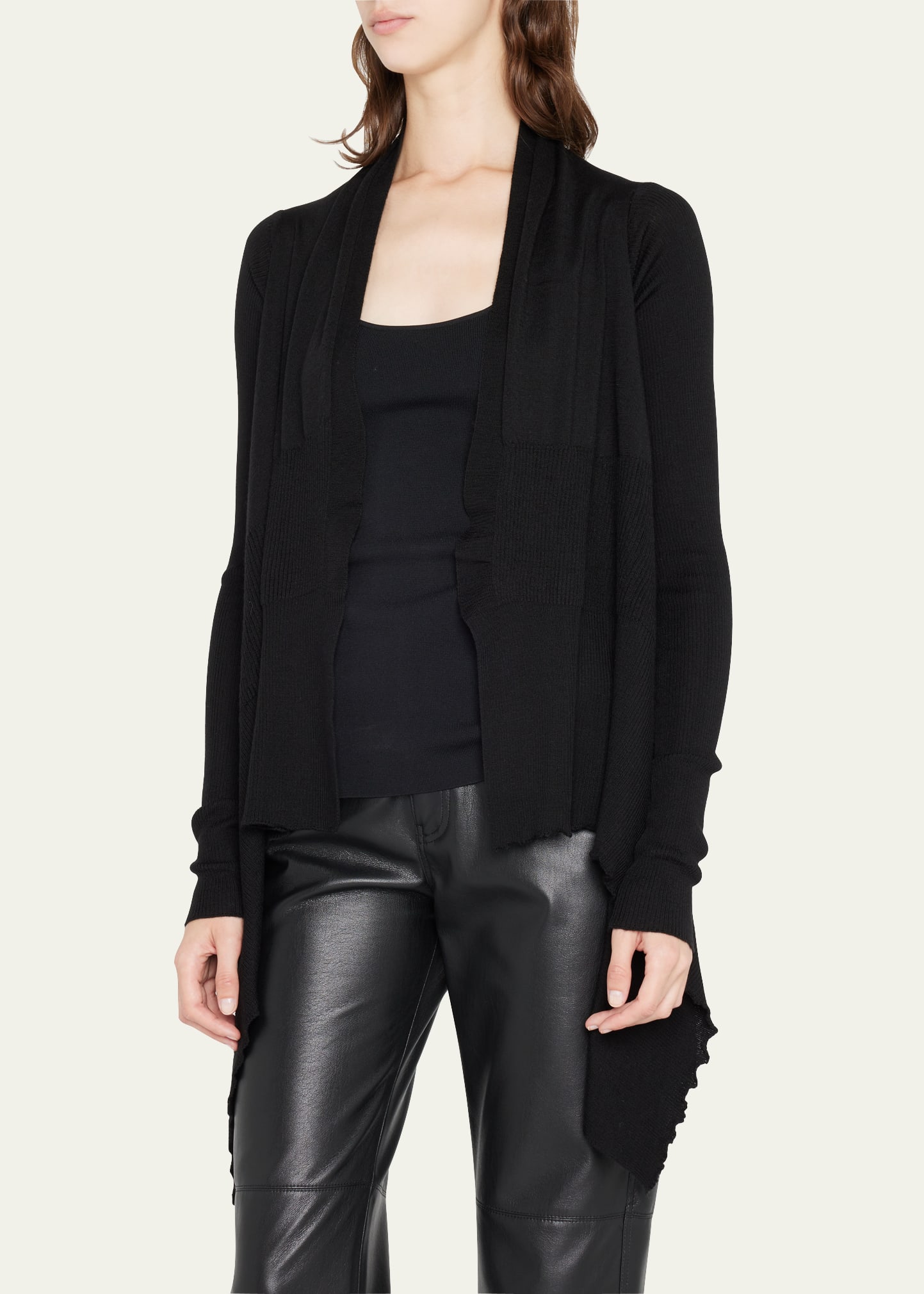 Rick Owens Shawl Wrap Wool Cardigan - Bergdorf Goodman