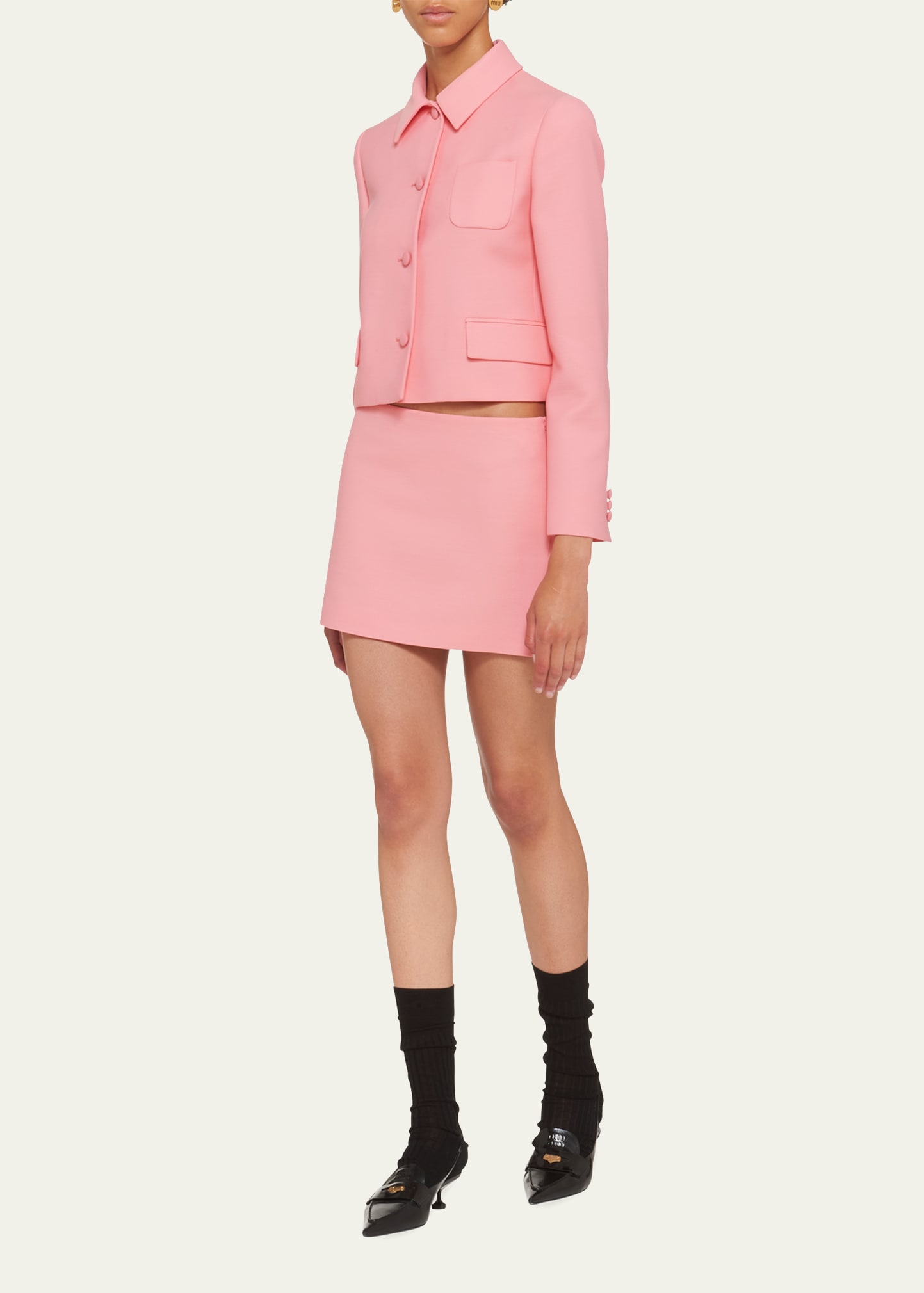Miu Miu Mini Wool Suit Skirt - Bergdorf Goodman