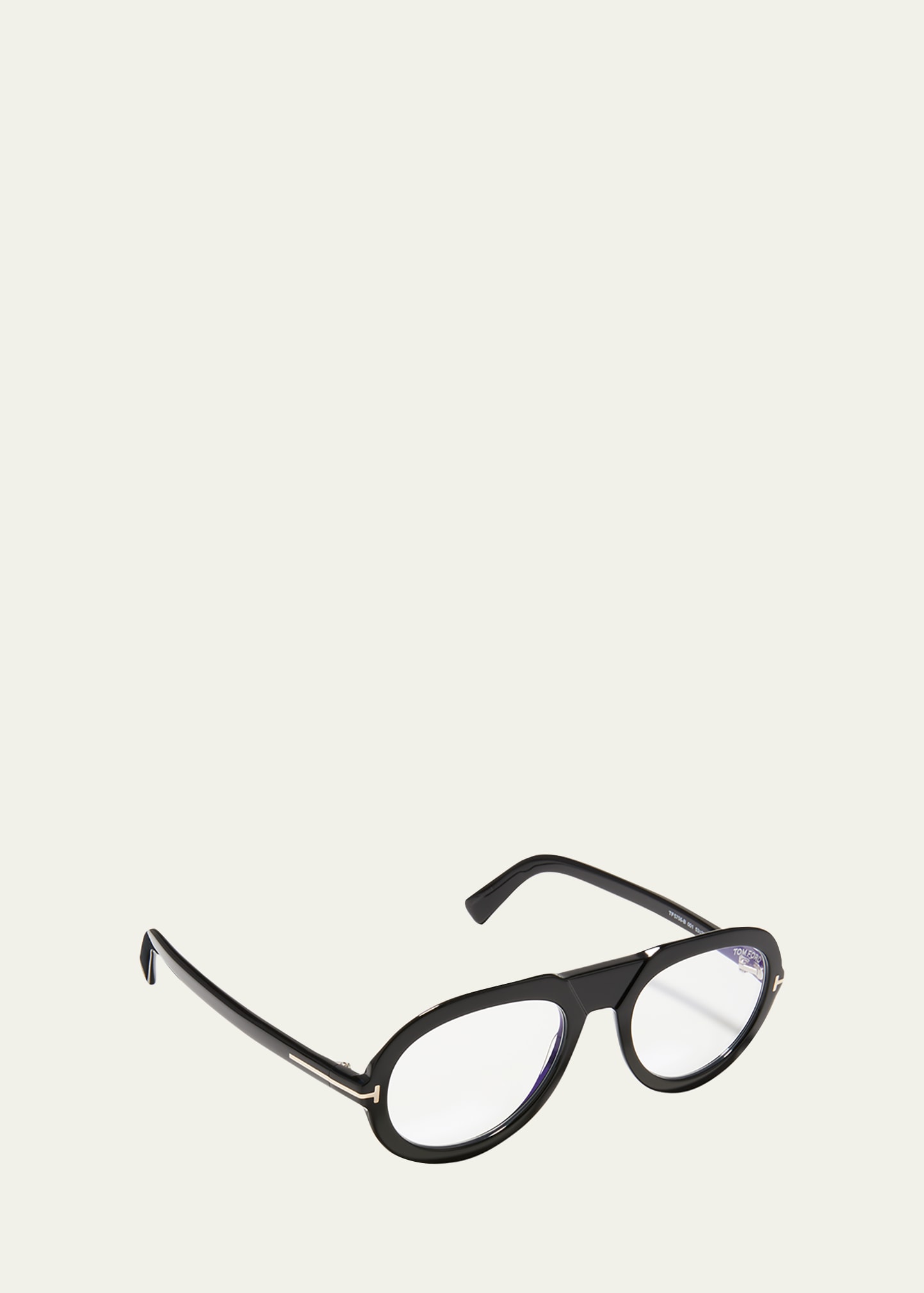 TOM FORD Men's T-Logo Blue-Block Round Optical Glasses - Bergdorf Goodman
