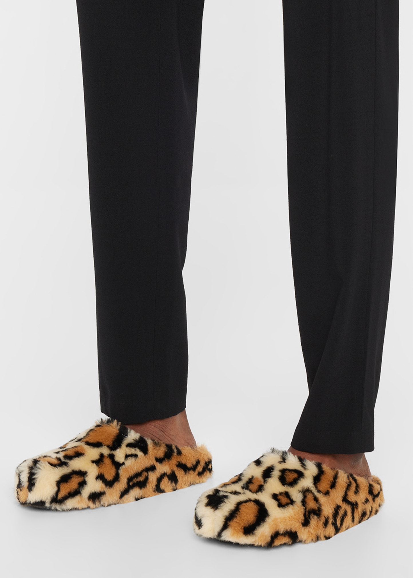 Marni Men's Sabot Leopard-Print Faux Fur Slippers Bergdorf Goodman - Main Image