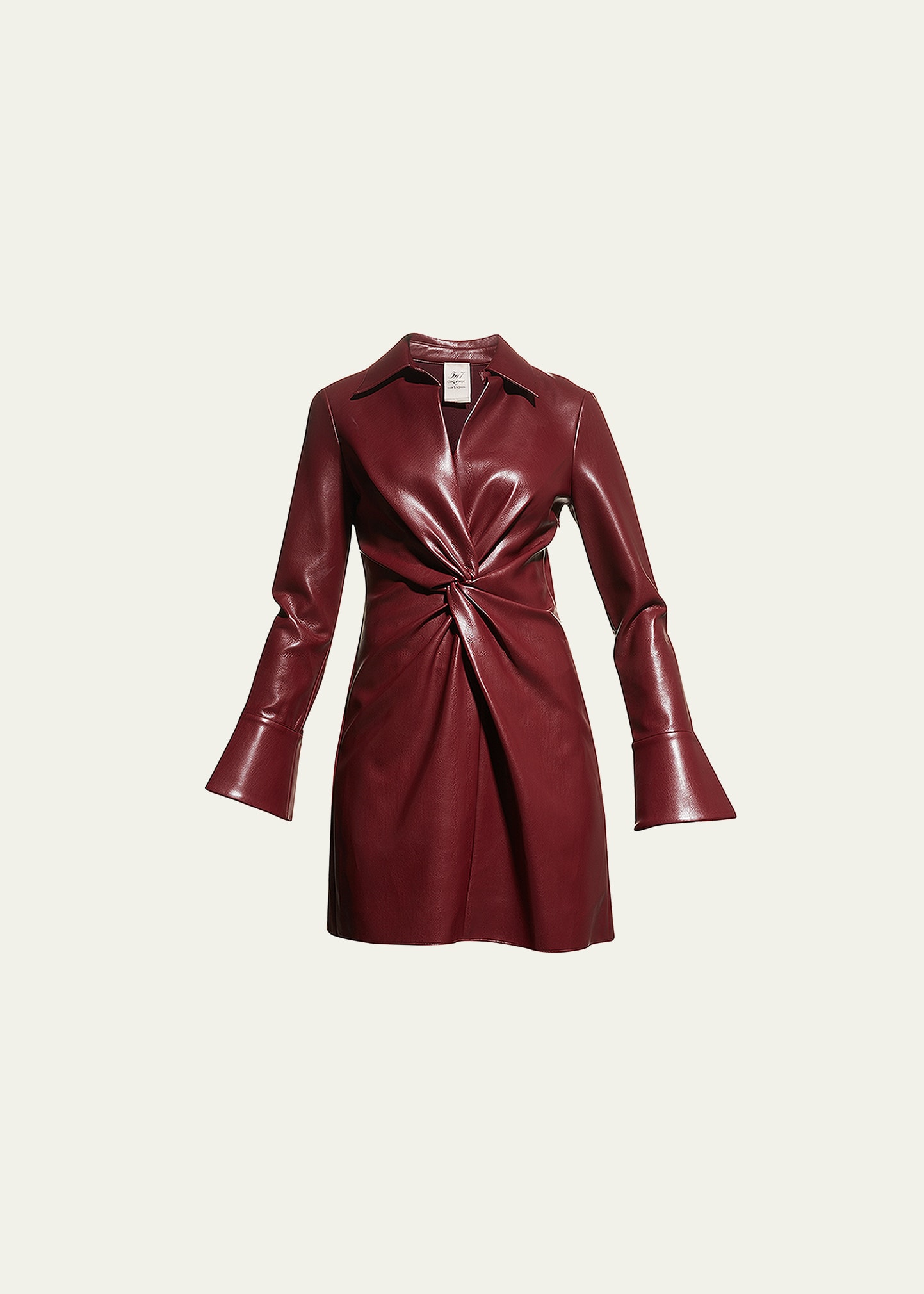 Cinq a Sept McKenna Faux-Leather Mini Shirtdress - Bergdorf Goodman