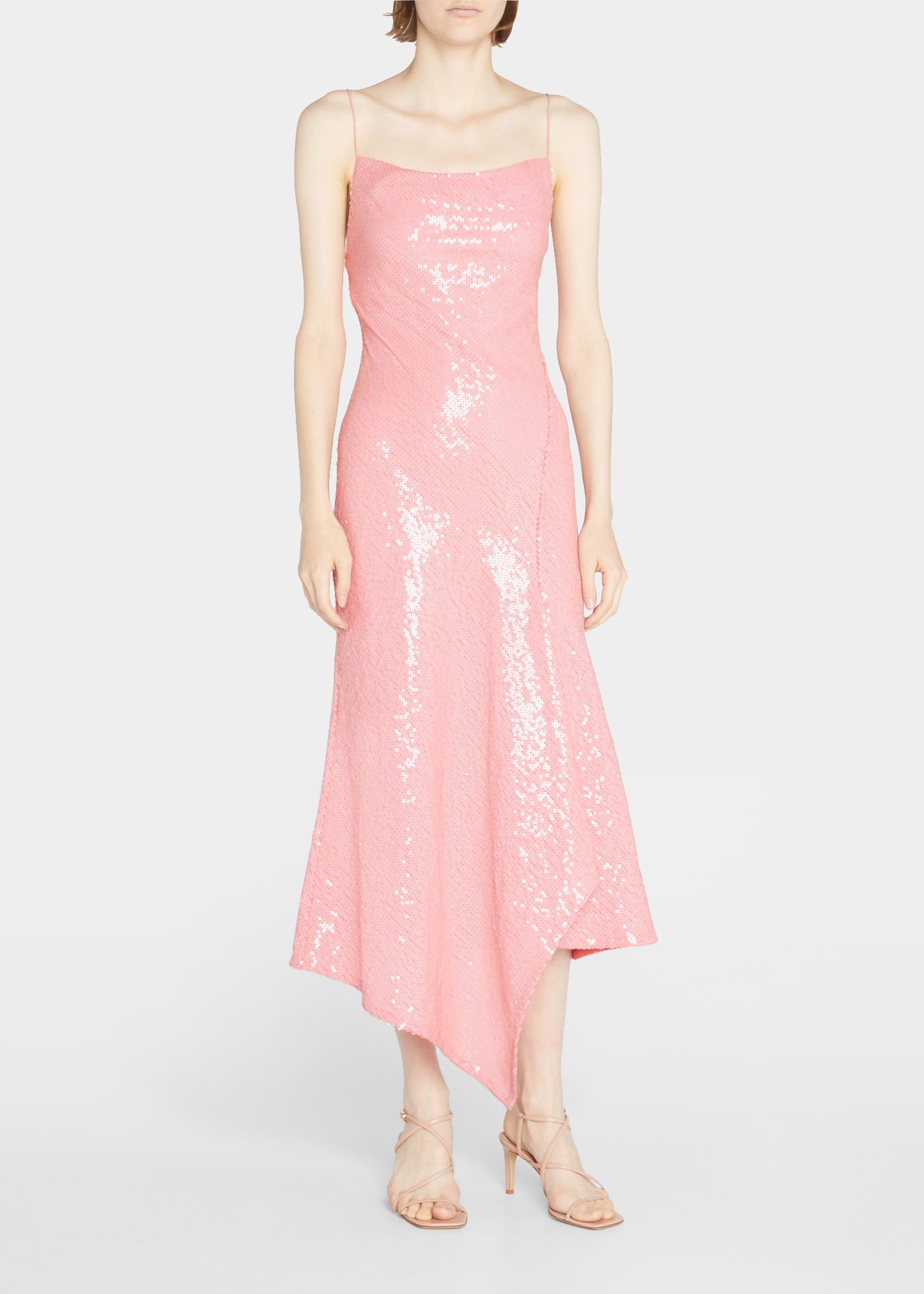 ALICE + OLIVIA Harmony Sequined Asymmetric Midi Dress - Bergdorf