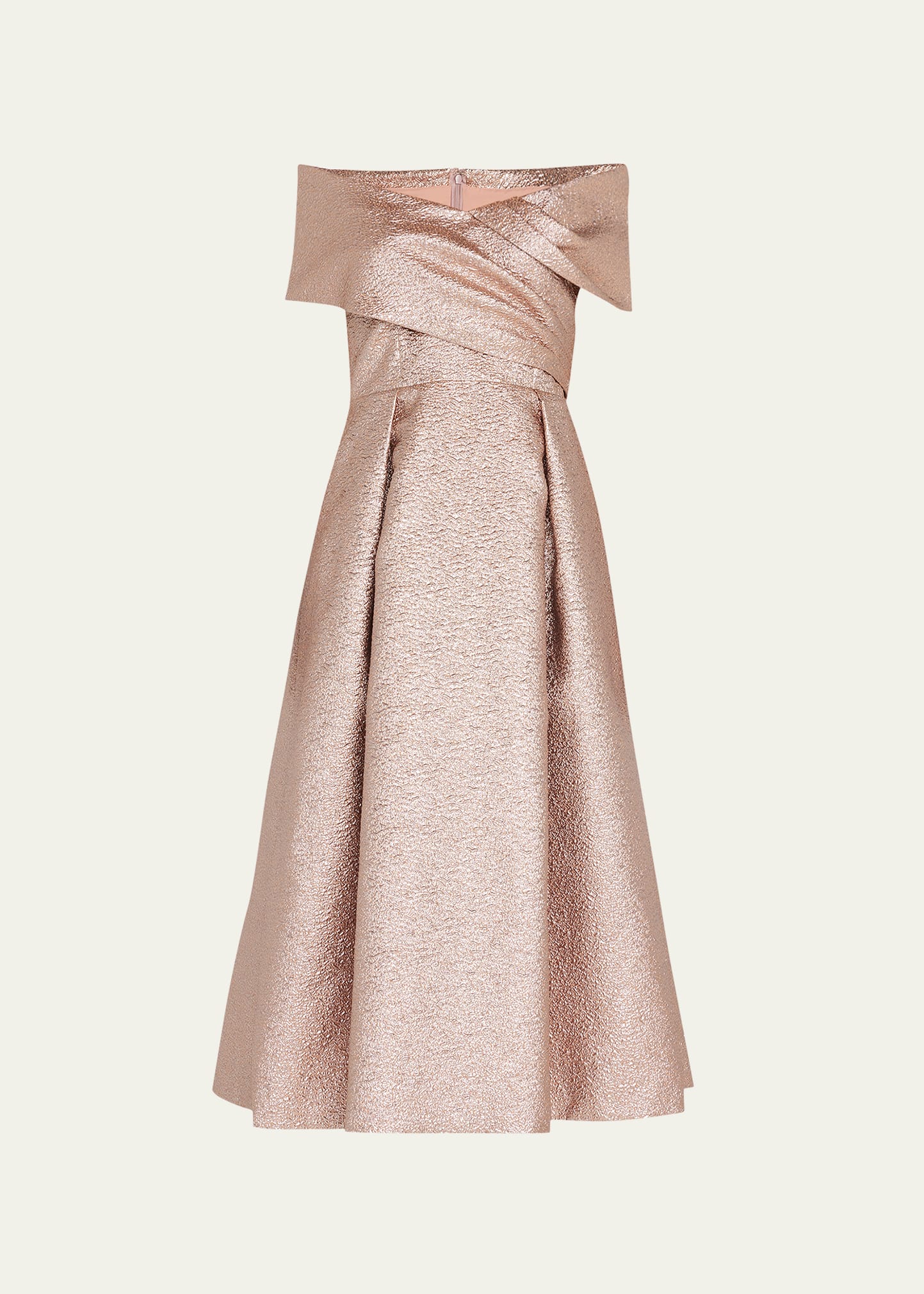 Rickie Freeman for Teri Jon Off-Shoulder Metallic Jacquard Cocktail Dress -  Bergdorf Goodman